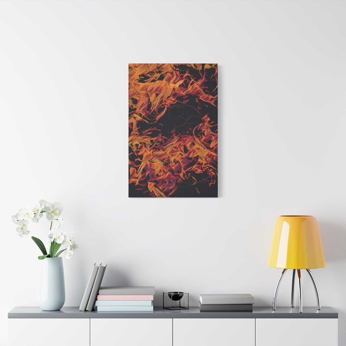 Matte Canvas, Stretched, 1.25" - Fire - Transforming Blaze" - Elements Collection - Artsquarenft