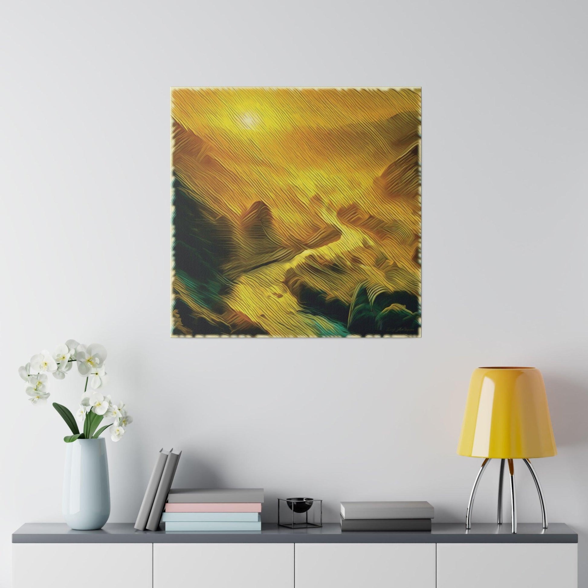 Golden Valley Stream - Matte Canvas, Stretched, 0.75" - Artsquarenft
