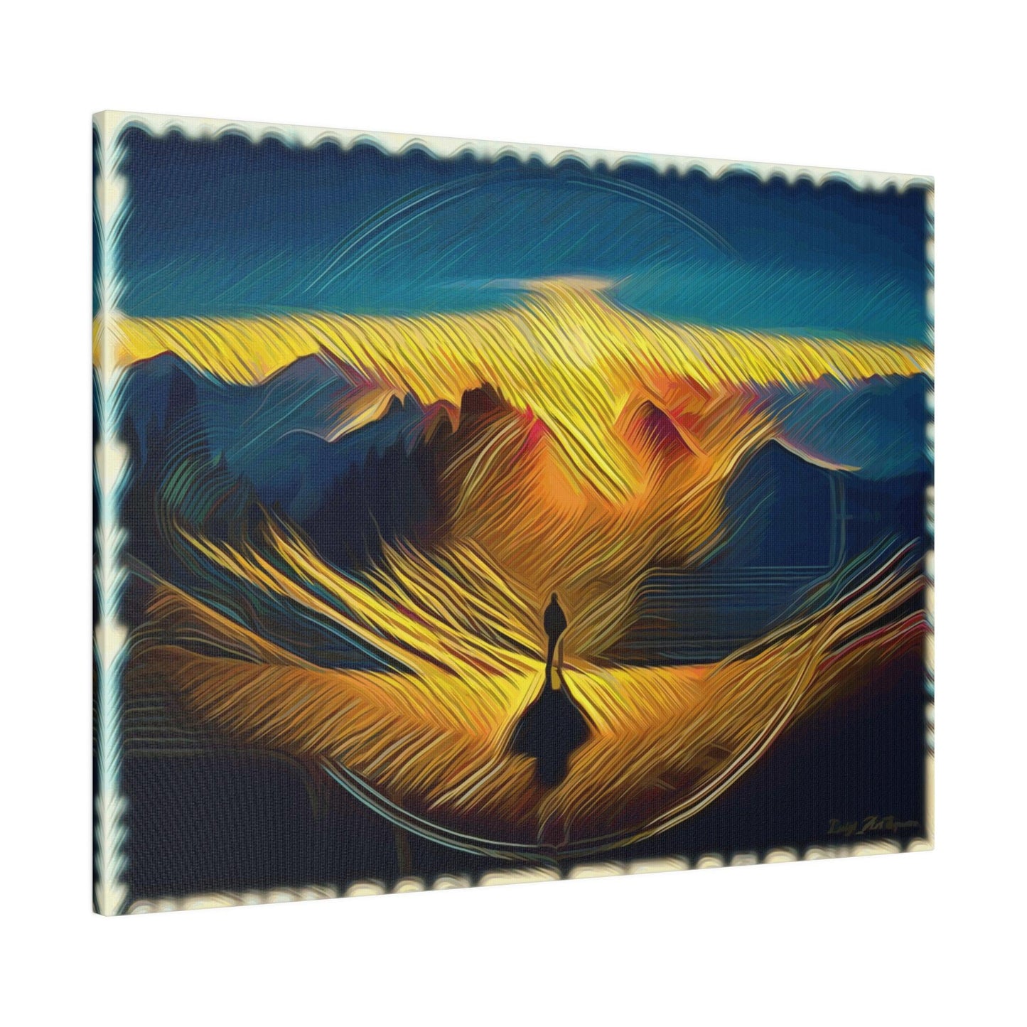 Golden Horizon Reflection - Matte Canvas, Stretched, 0.75 - Artsquarenft