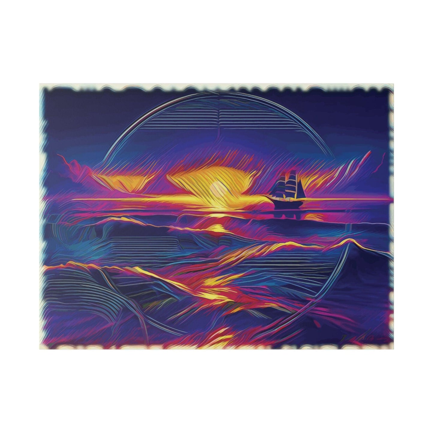 Sail into the Radiant Sunset - Matte Canvas, Stretched, 0.75 - Artsquarenft