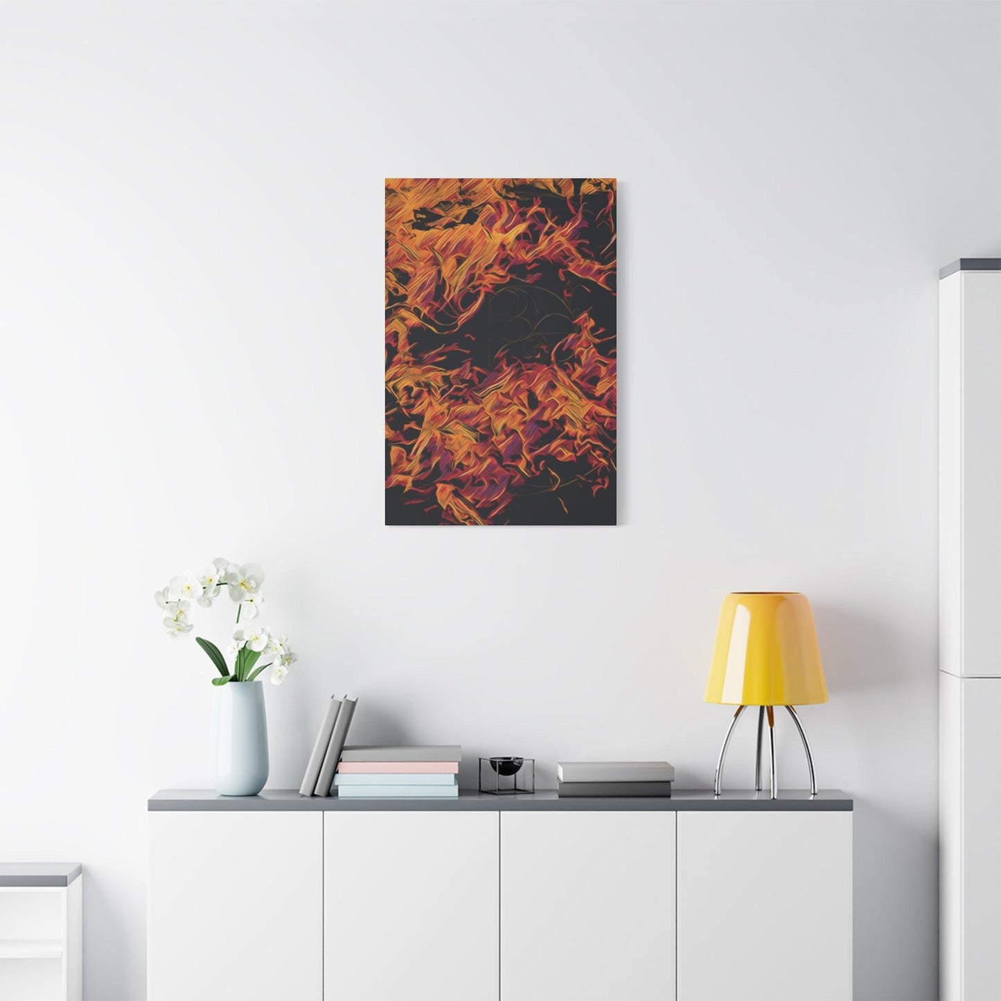 Matte Canvas, Stretched, 1.25" - Fire - Transforming Blaze" - Elements Collection - Artsquarenft