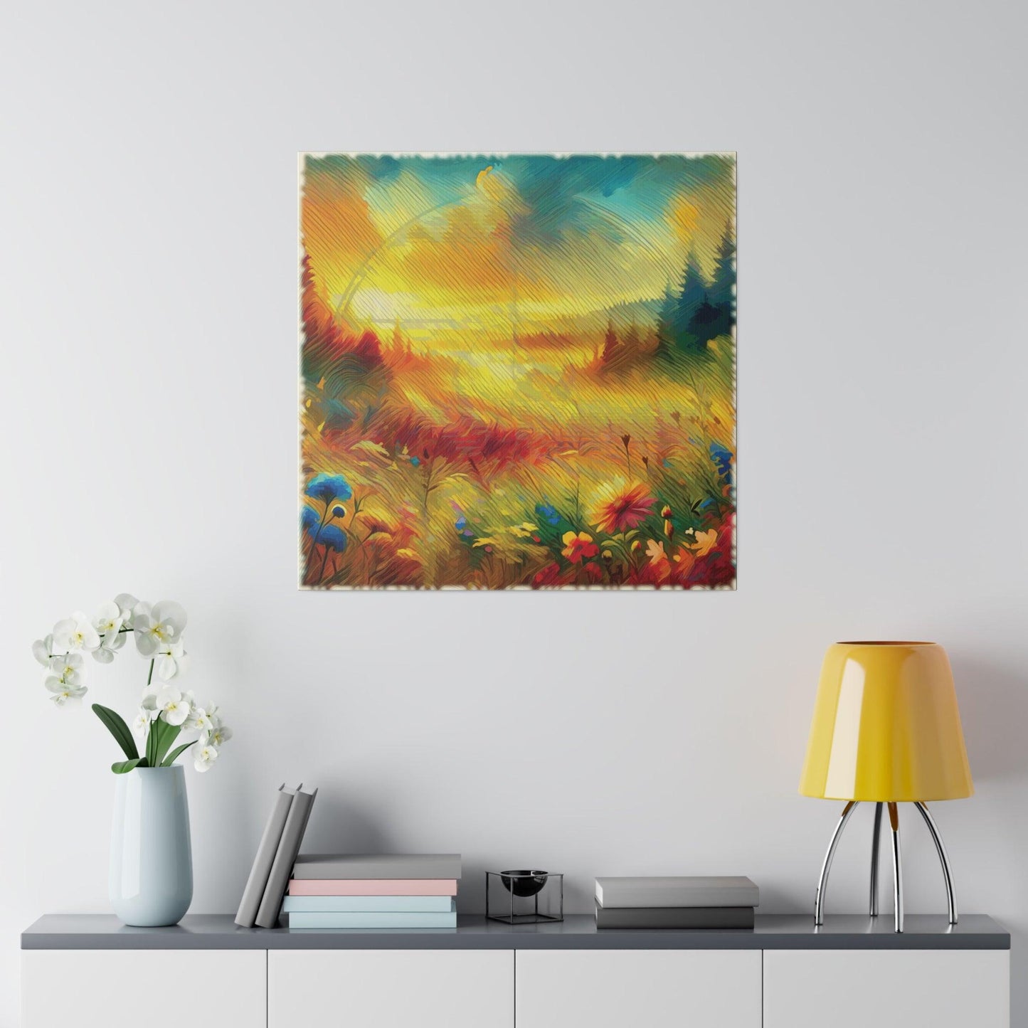Sunlit Meadow Blossom - Matte Canvas, Stretched, 0.75" - Artsquarenft
