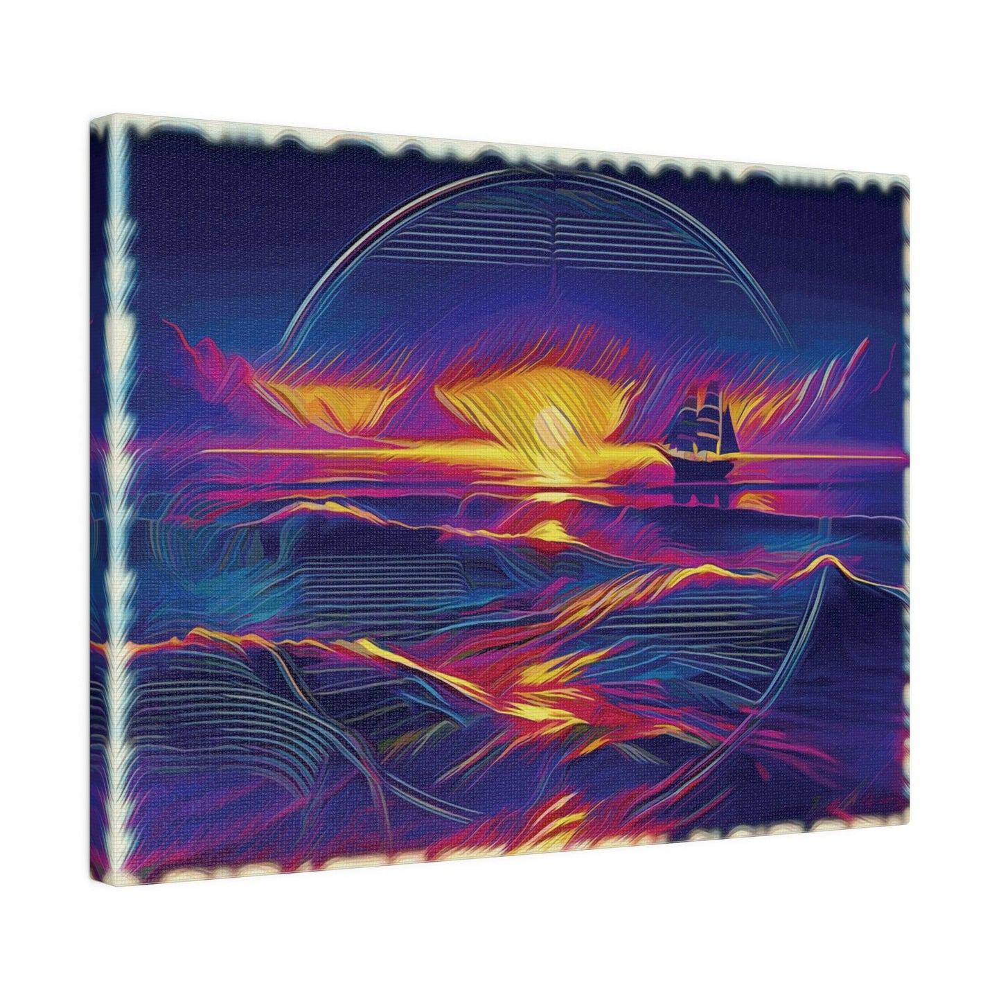 Sail into the Radiant Sunset - Matte Canvas, Stretched, 0.75 - Artsquarenft