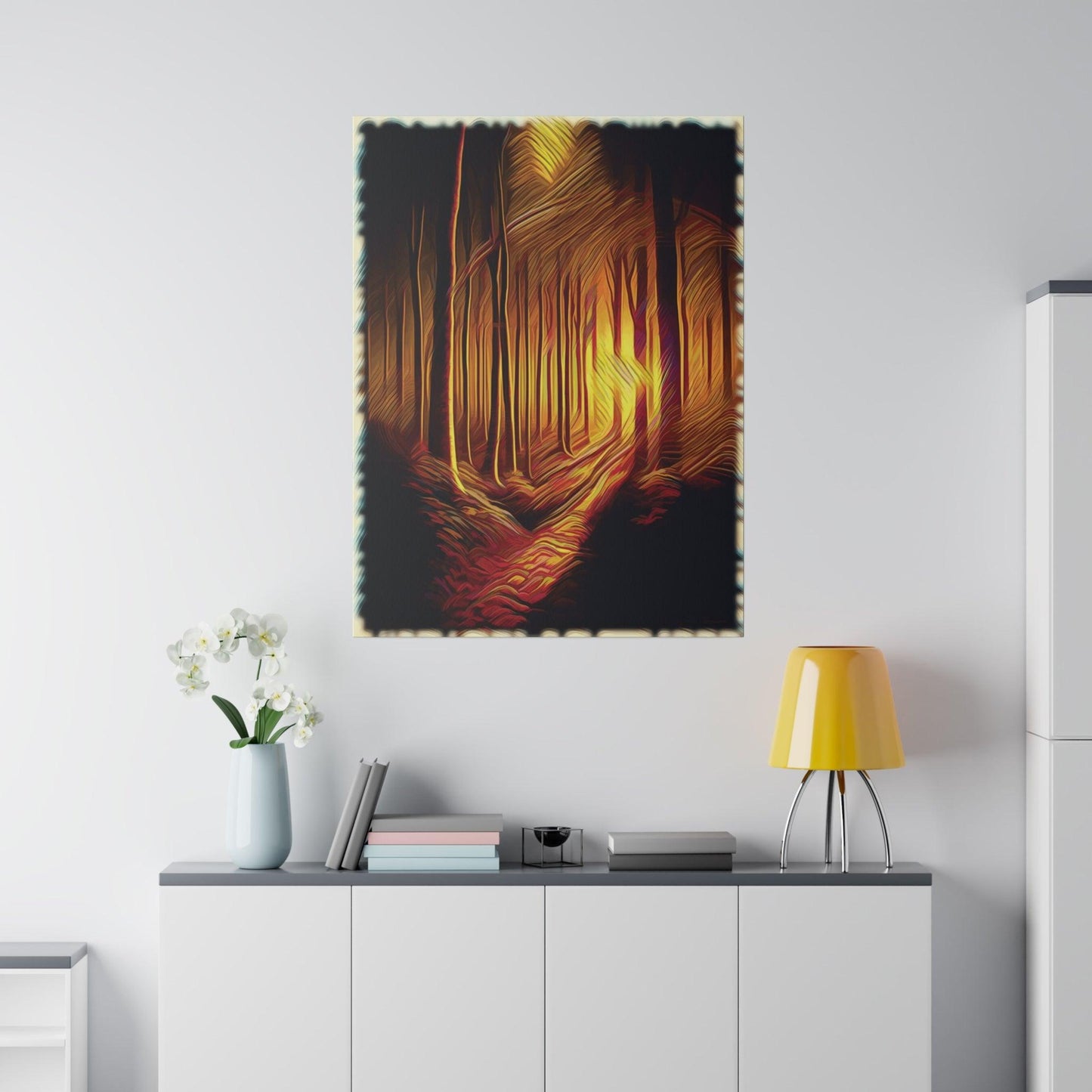 Pathway of Golden Light - Matte Canvas, Stretched, 0.75" - Artsquarenft