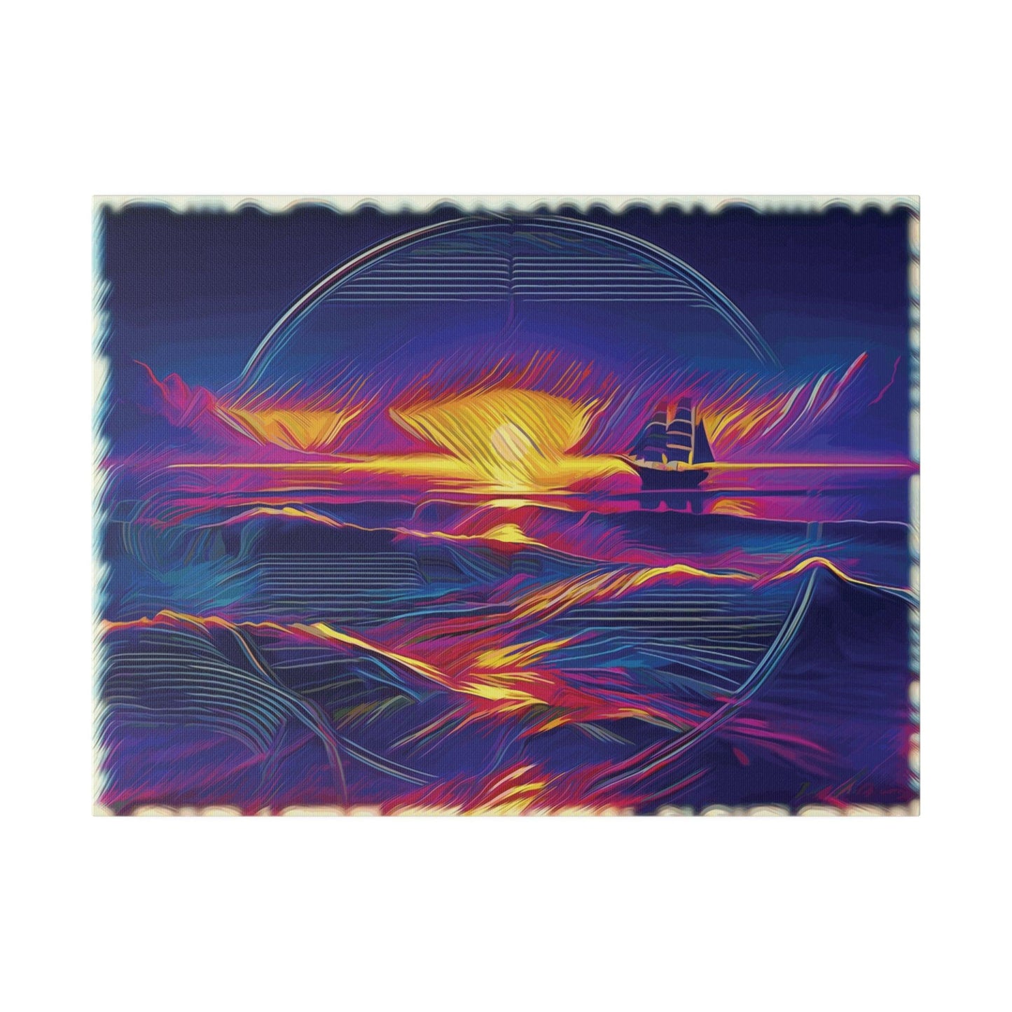Sail into the Radiant Sunset - Matte Canvas, Stretched, 0.75 - Artsquarenft