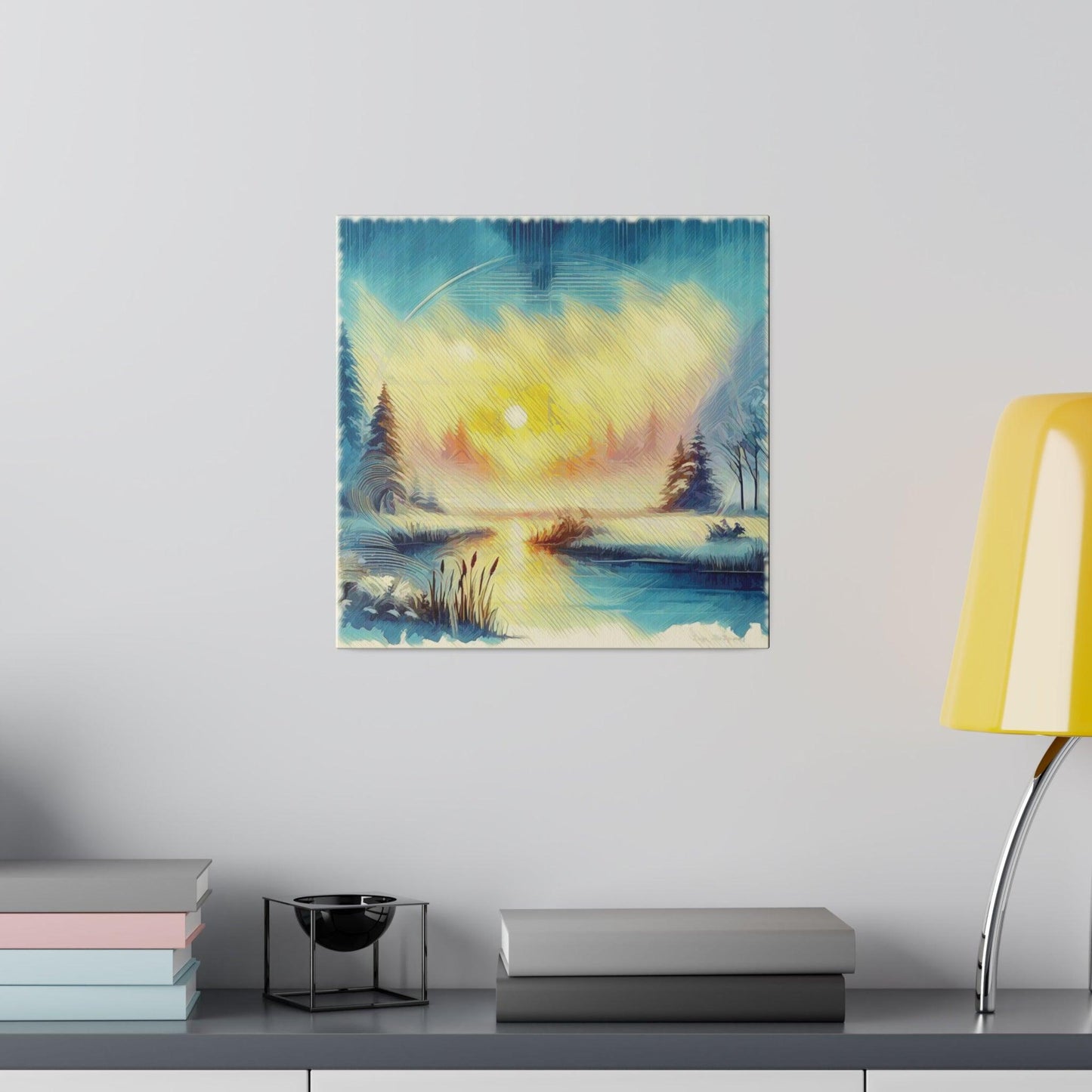 Winter's Radiant Embrace - Matte Canvas, Stretched, 0.75" - Artsquarenft