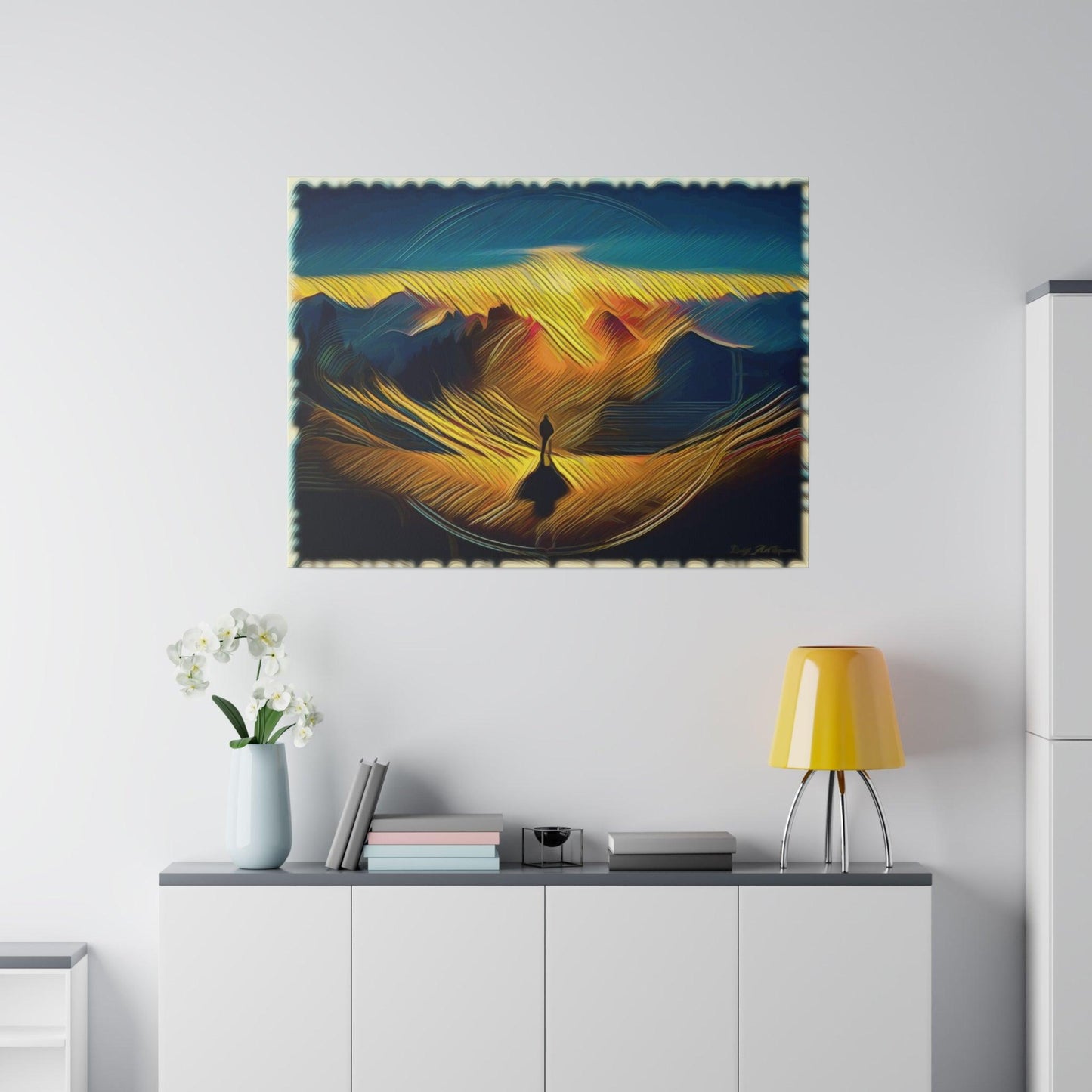 Golden Horizon Reflection - Matte Canvas, Stretched, 0.75 - Artsquarenft