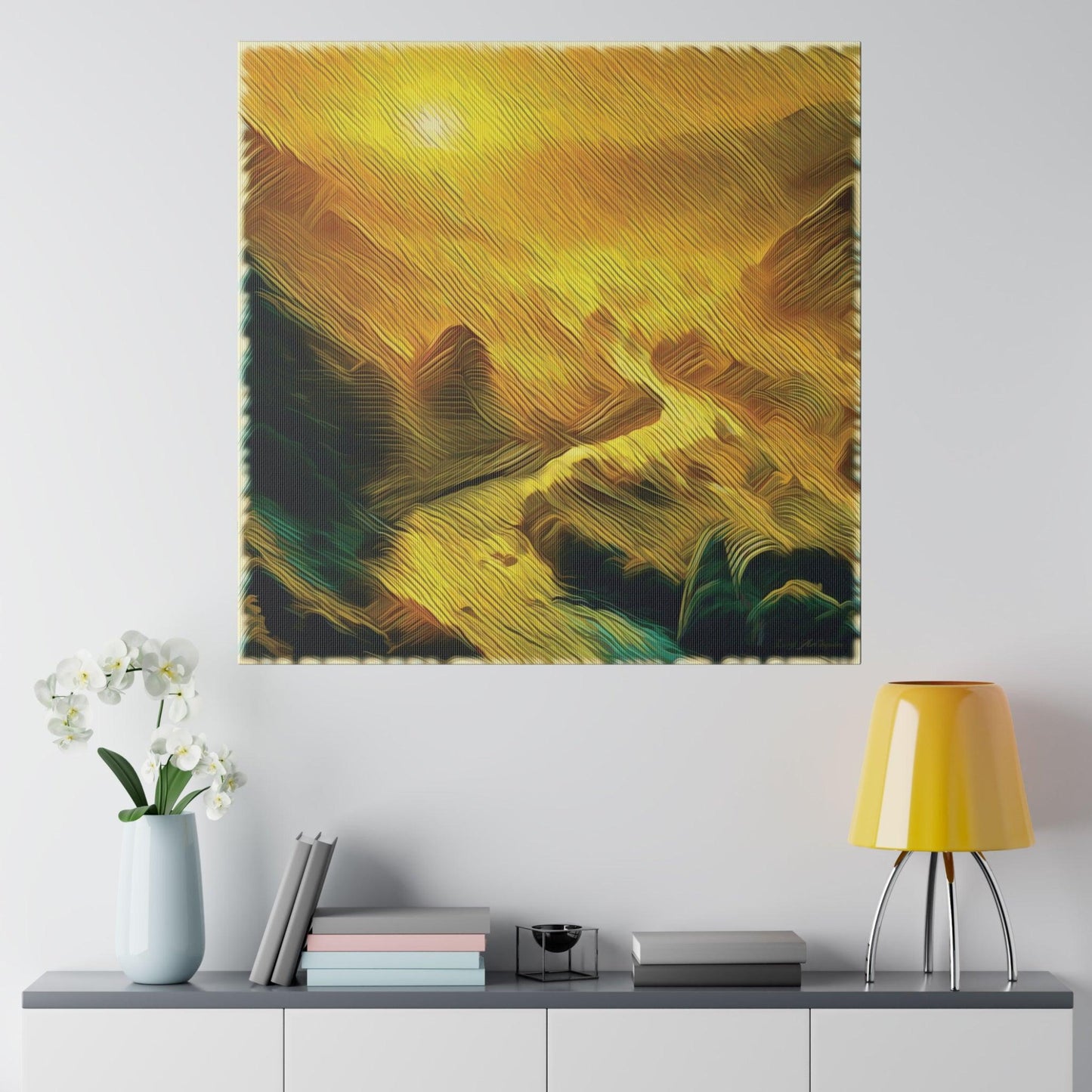 Golden Valley Stream - Matte Canvas, Stretched, 0.75" - Artsquarenft