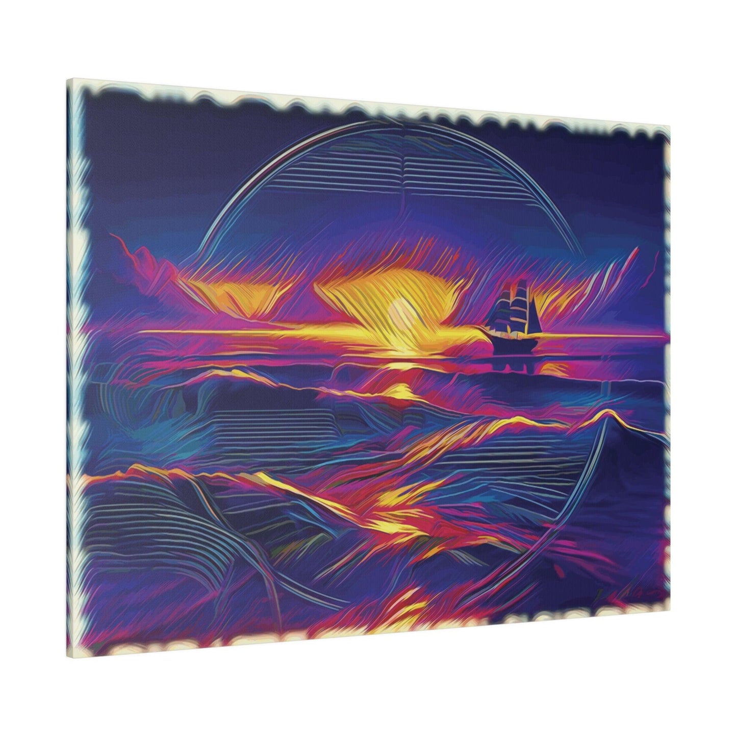 Sail into the Radiant Sunset - Matte Canvas, Stretched, 0.75 - Artsquarenft