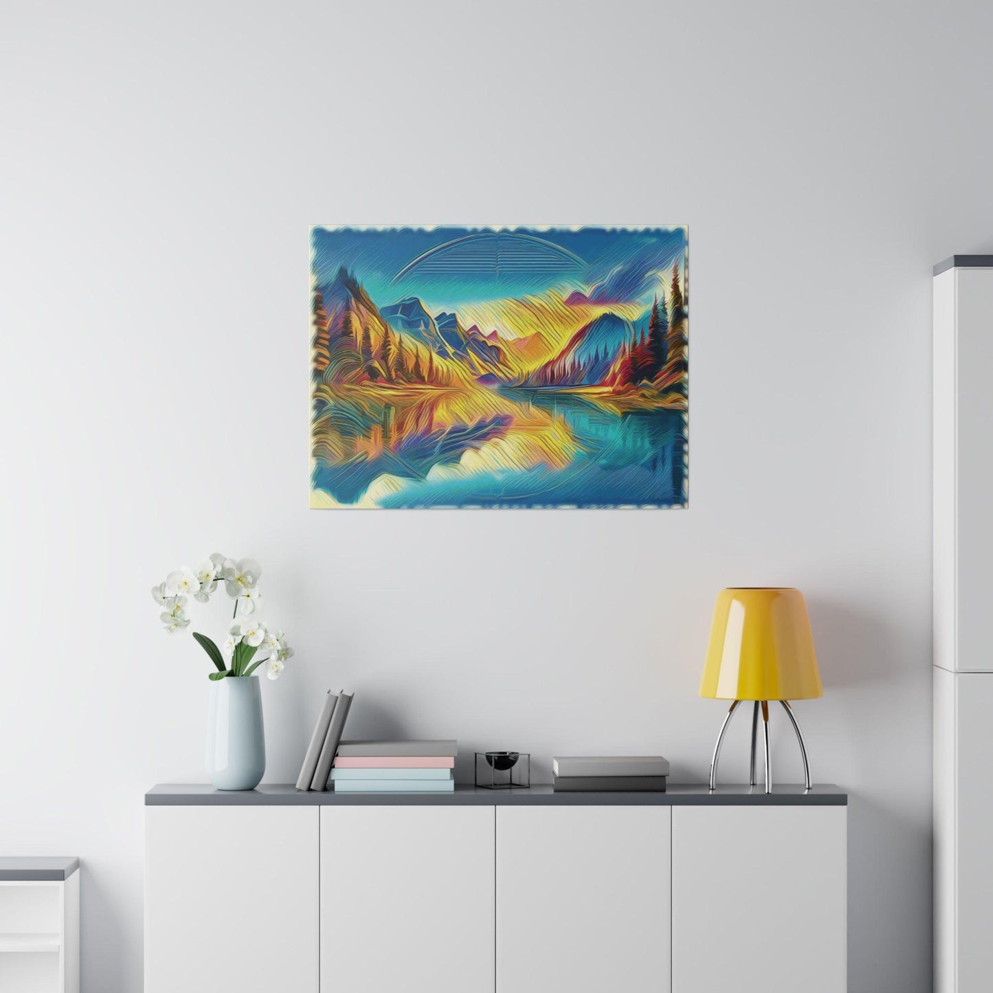 Mountain Reflections at Dawn - Matte Canvas, Stretched 0.75'' - Artsquarenft