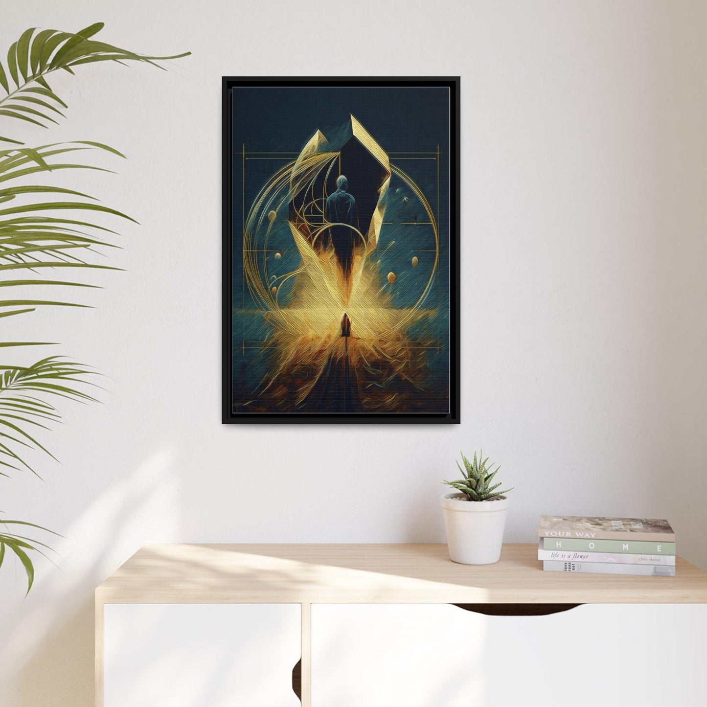 Matte Canvas, Black Frame - "Midnight Journey" Collection - Artsquarenft