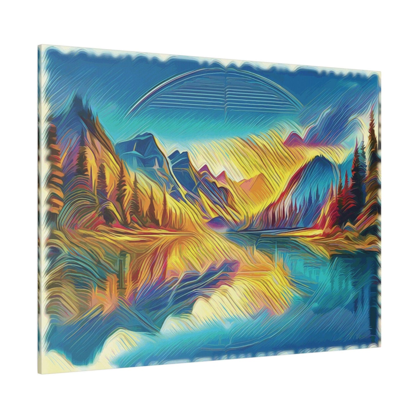 Mountain Reflections at Dawn - Matte Canvas, Stretched 0.75'' - Artsquarenft