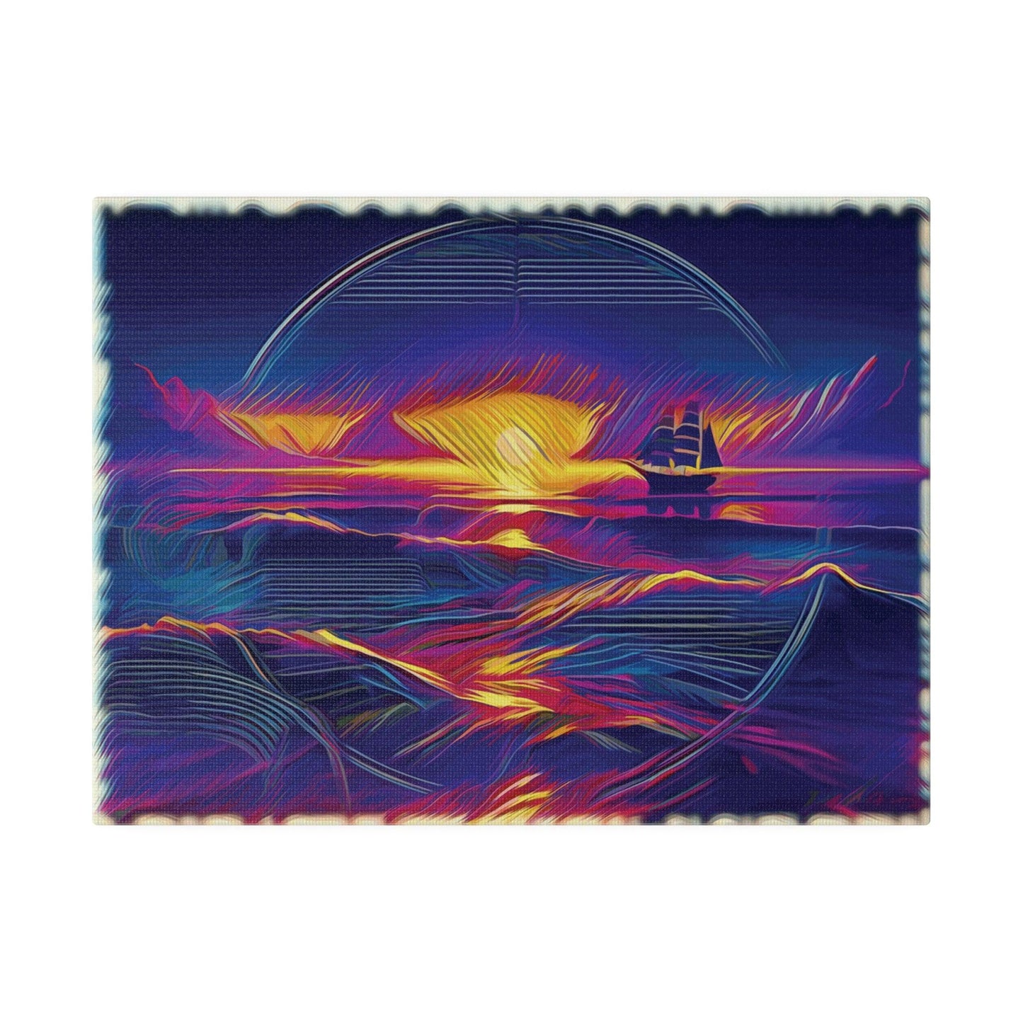 Sail into the Radiant Sunset - Matte Canvas, Stretched, 0.75 - Artsquarenft