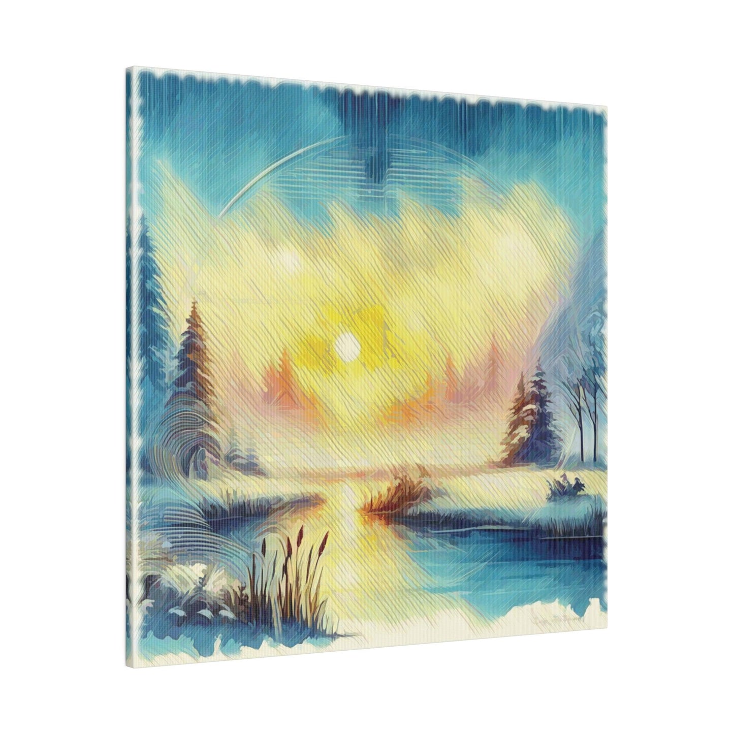 Winter's Radiant Embrace - Matte Canvas, Stretched, 0.75" - Artsquarenft