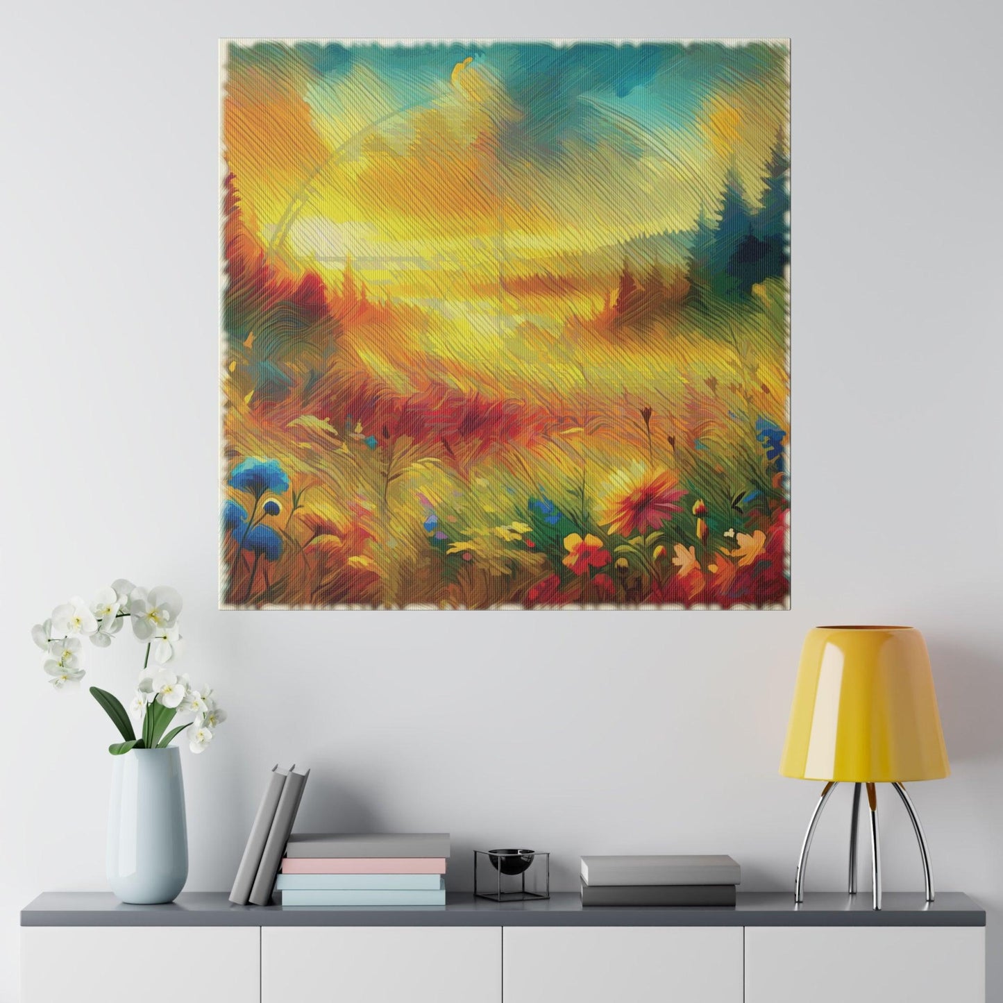 Sunlit Meadow Blossom - Matte Canvas, Stretched, 0.75" - Artsquarenft