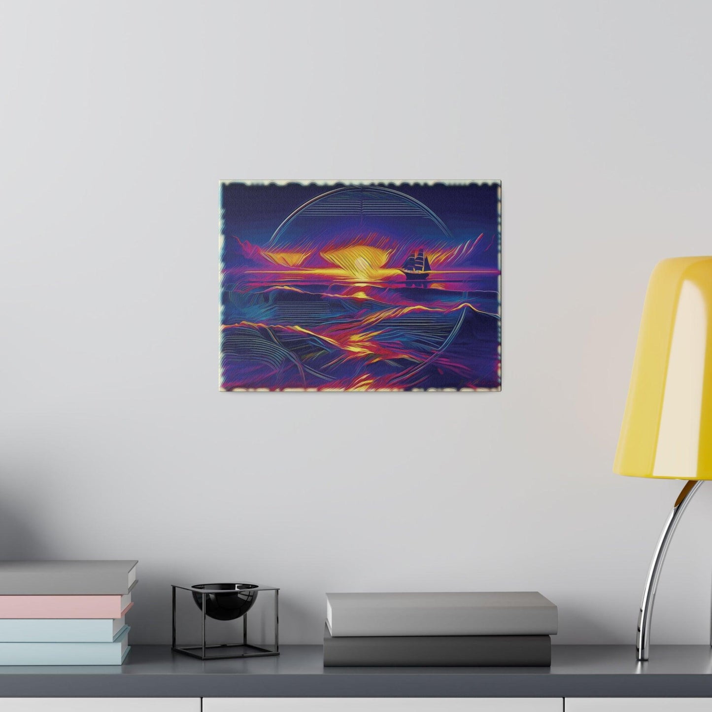Sail into the Radiant Sunset - Matte Canvas, Stretched, 0.75 - Artsquarenft