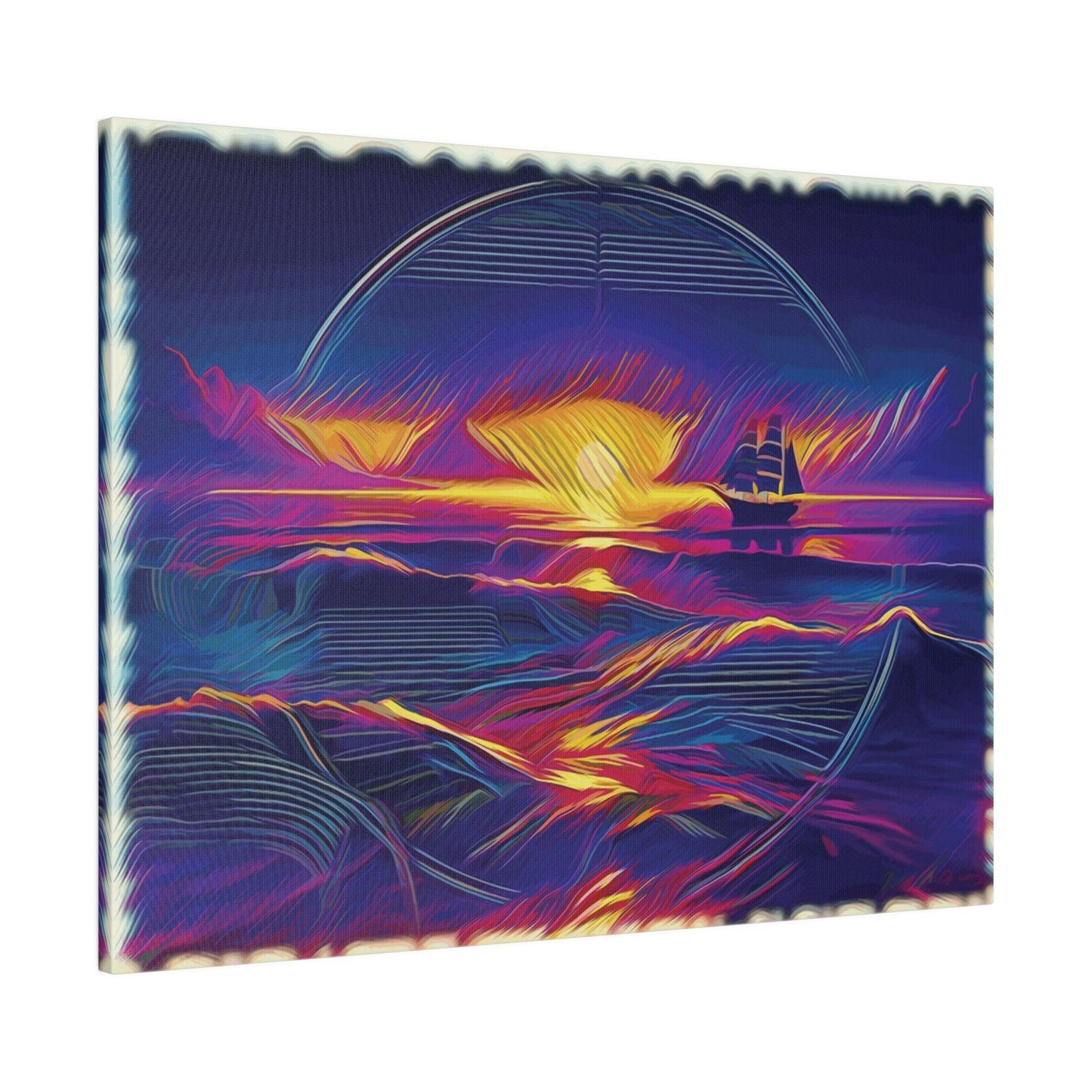 Sail into the Radiant Sunset - Matte Canvas, Stretched, 0.75 - Artsquarenft