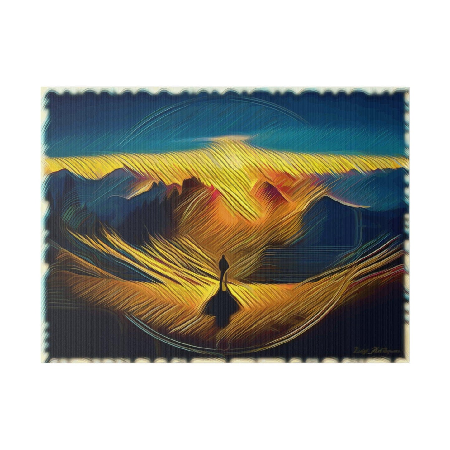 Golden Horizon Reflection - Matte Canvas, Stretched, 0.75 - Artsquarenft