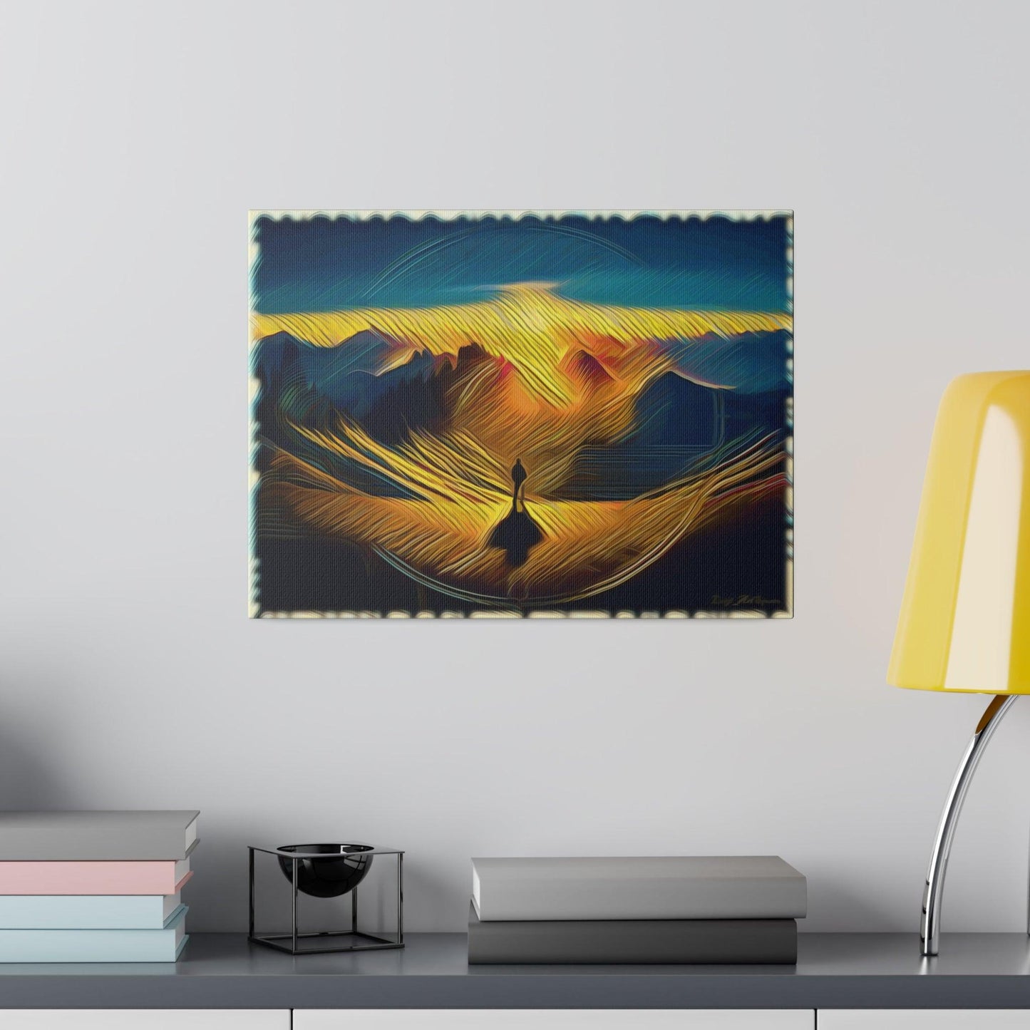 Golden Horizon Reflection - Matte Canvas, Stretched, 0.75 - Artsquarenft