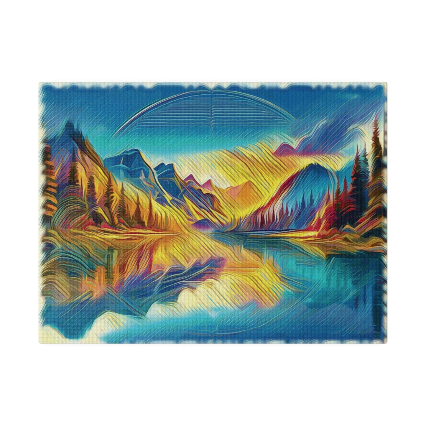 Mountain Reflections at Dawn - Matte Canvas, Stretched 0.75'' - Artsquarenft