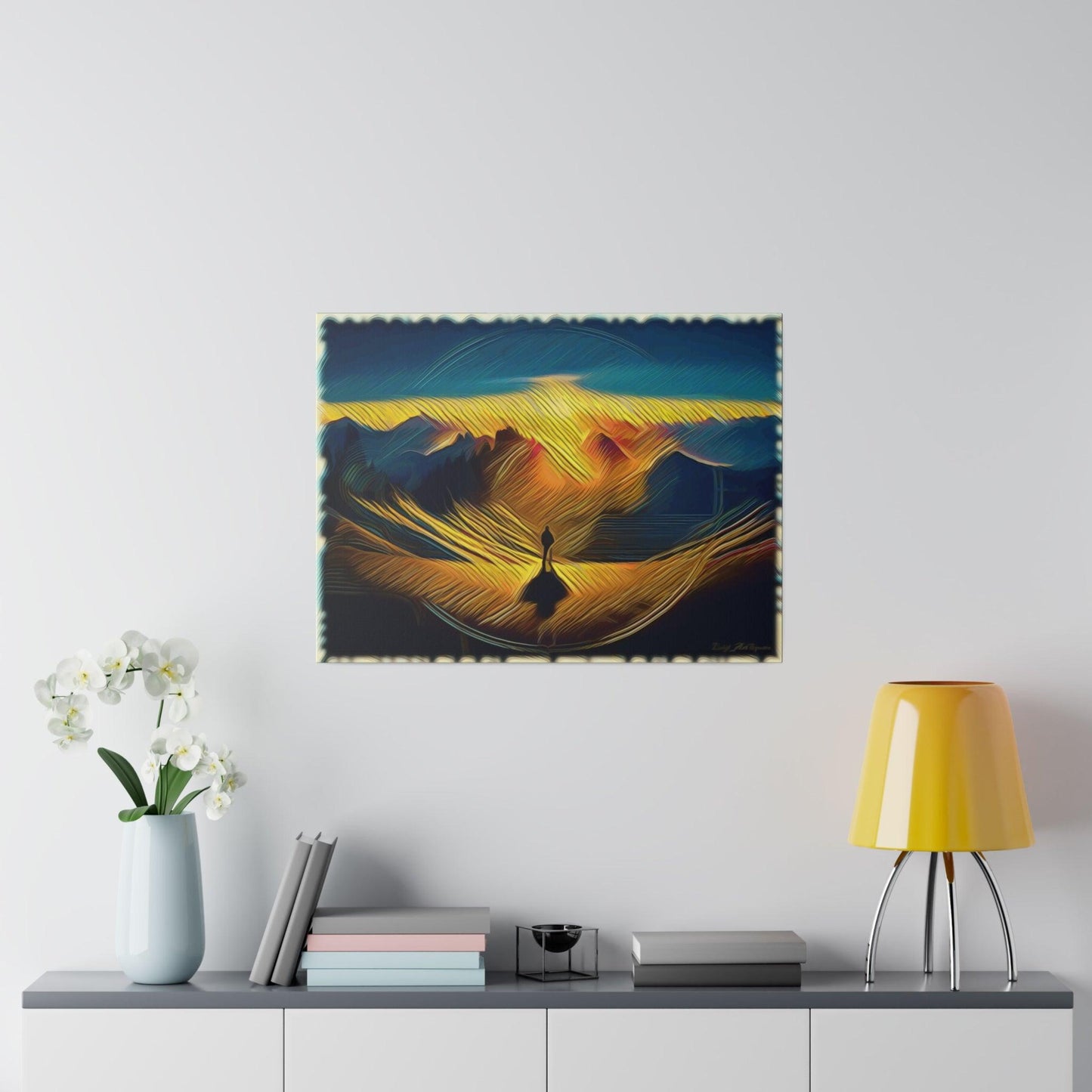 Golden Horizon Reflection - Matte Canvas, Stretched, 0.75 - Artsquarenft
