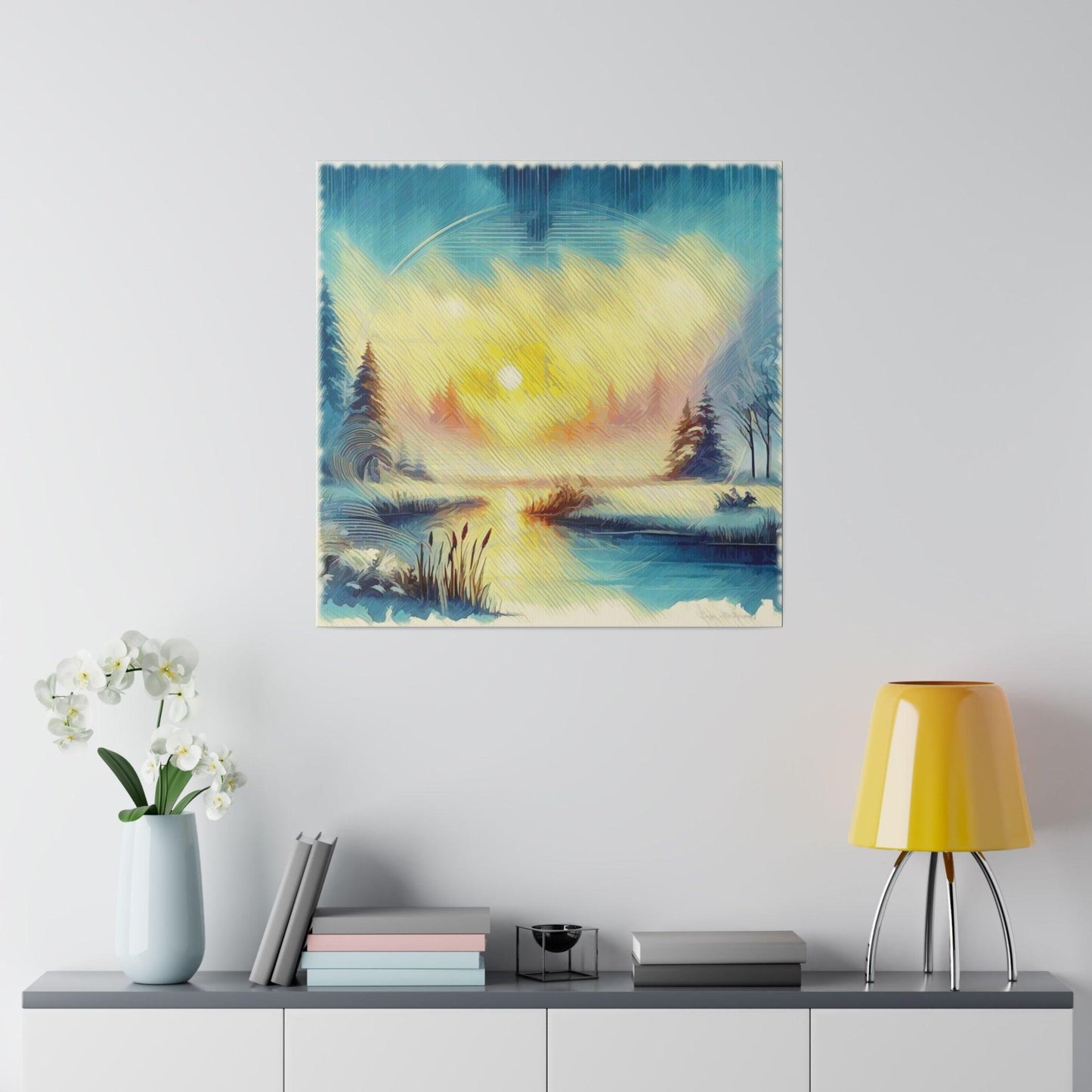 Winter's Radiant Embrace - Matte Canvas, Stretched, 0.75" - Artsquarenft