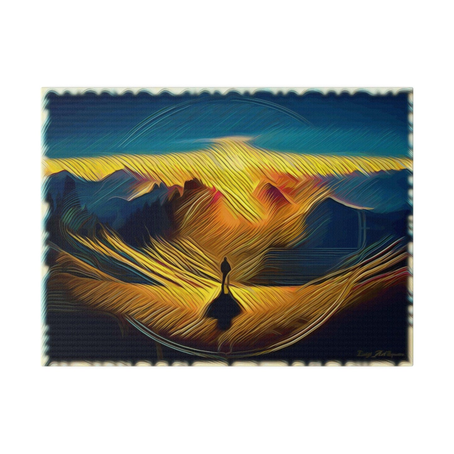 Golden Horizon Reflection - Matte Canvas, Stretched, 0.75 - Artsquarenft