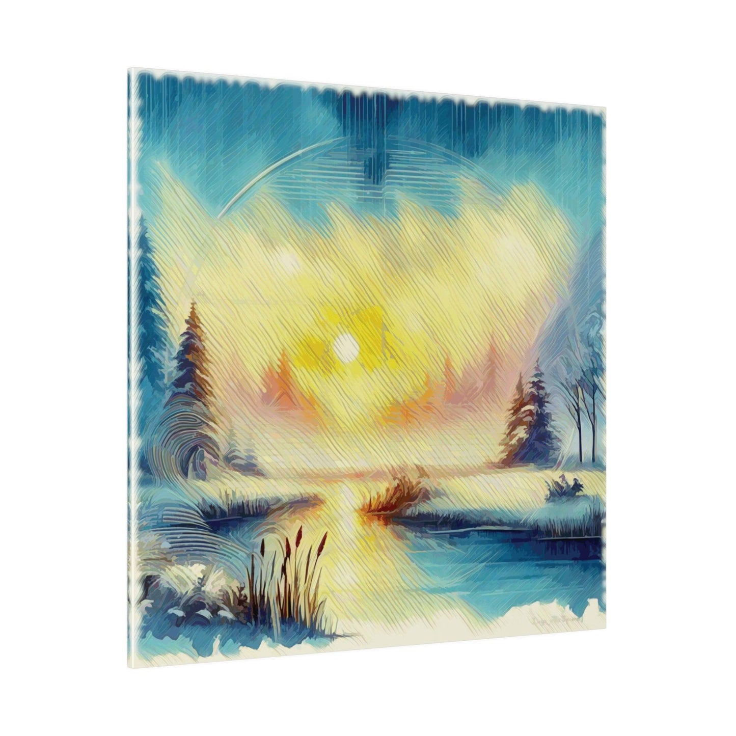 Winter's Radiant Embrace - Matte Canvas, Stretched, 0.75" - Artsquarenft