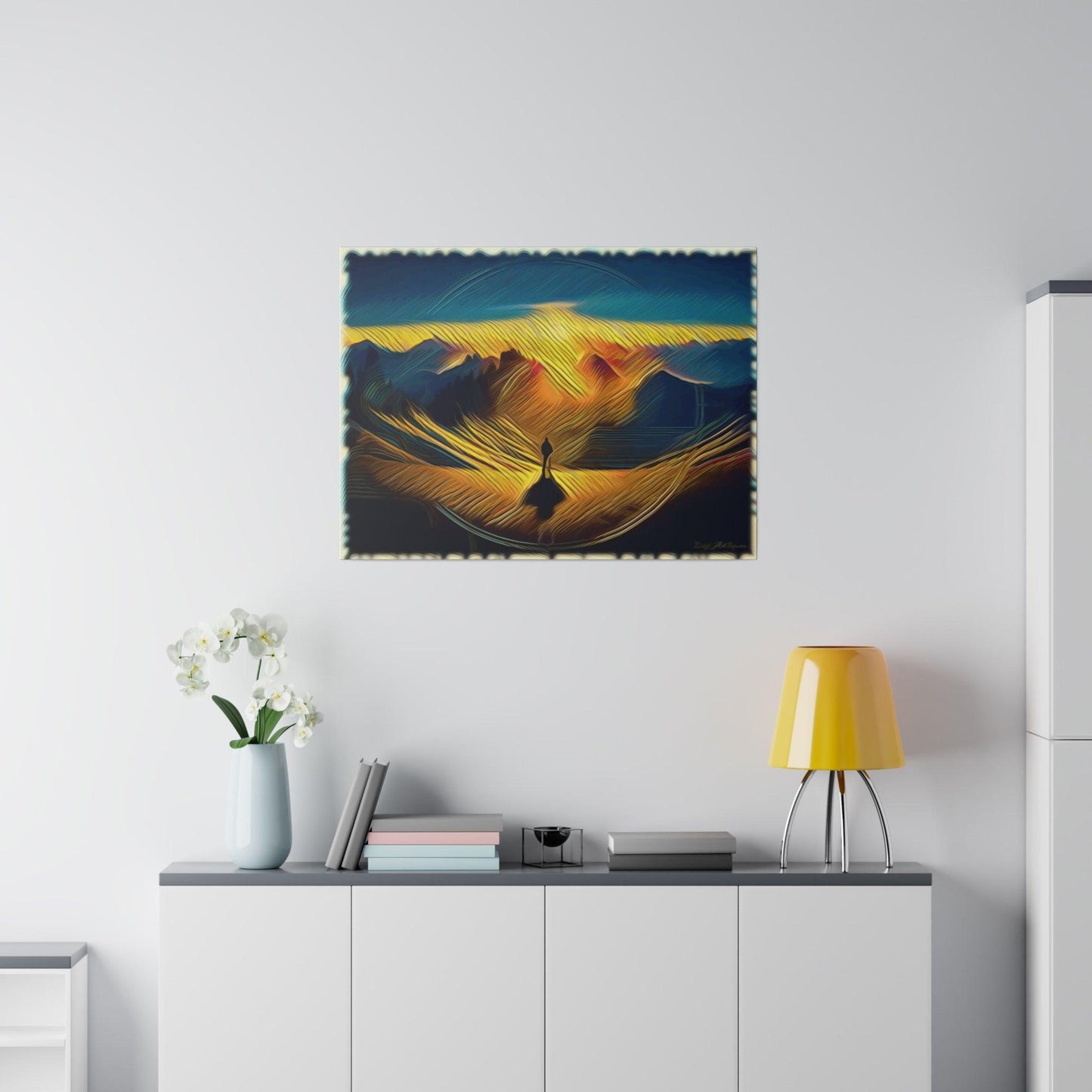 Golden Horizon Reflection - Matte Canvas, Stretched, 0.75 - Artsquarenft