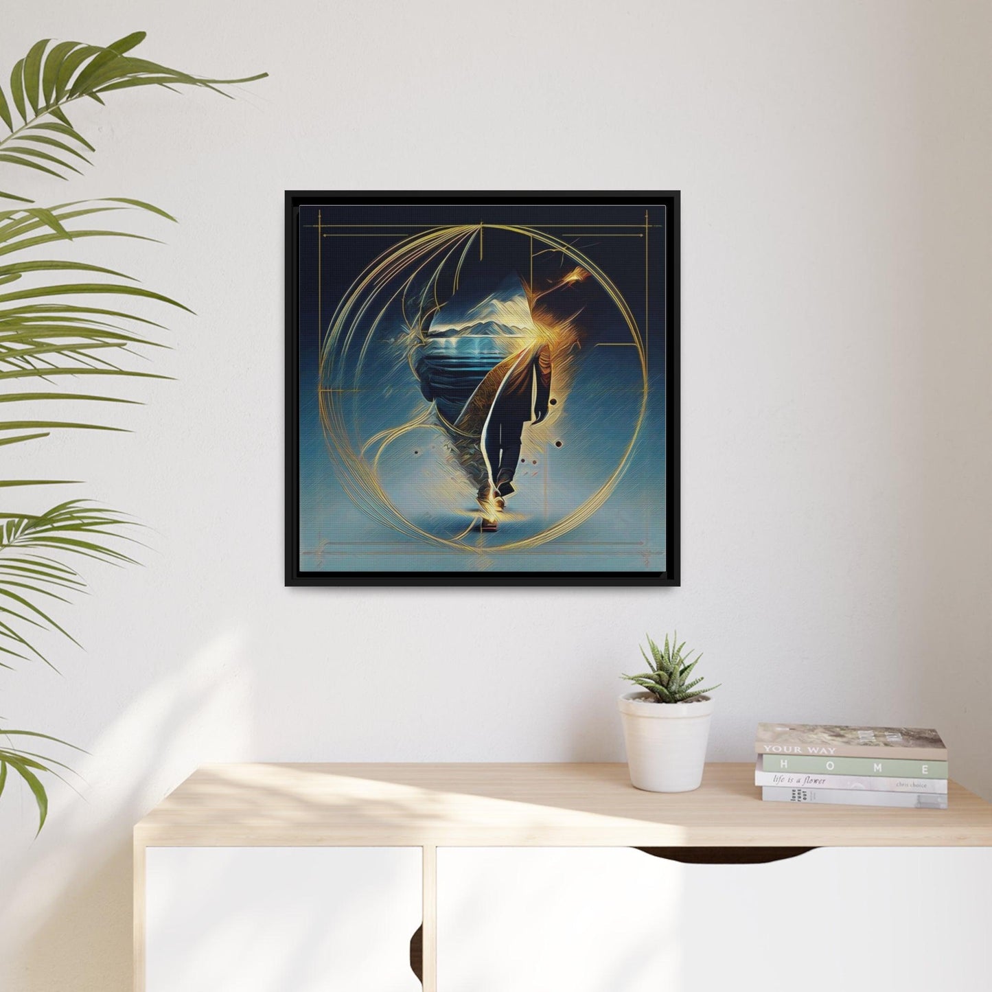 Matte Canvas, Black Frame - "Midnight Journey" Collection - Artsquarenft
