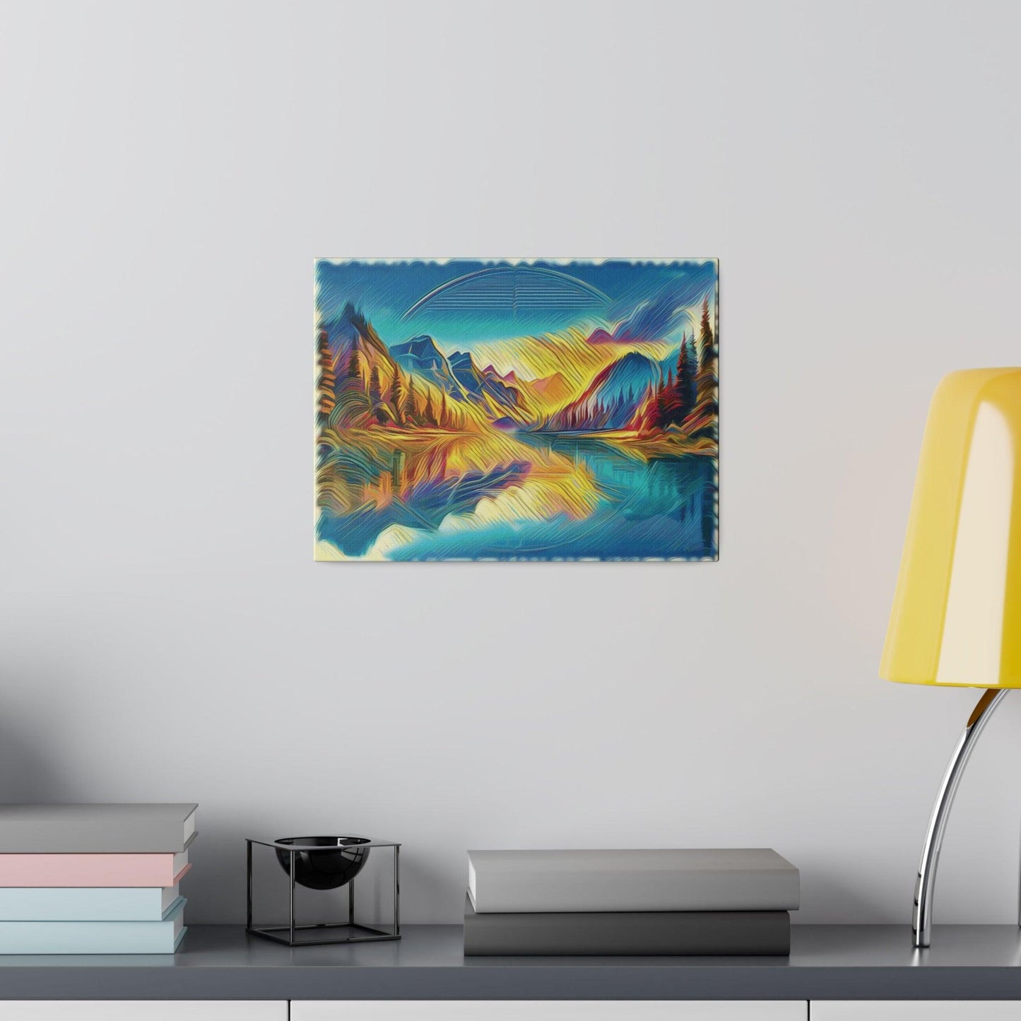 Mountain Reflections at Dawn - Matte Canvas, Stretched 0.75'' - Artsquarenft