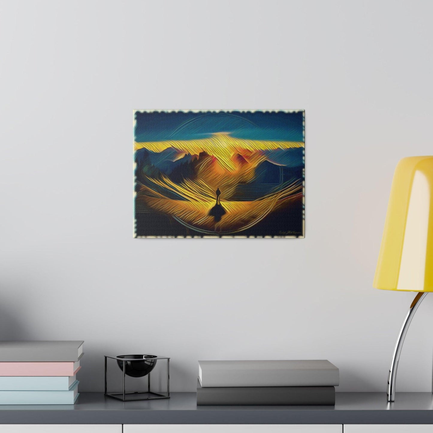 Golden Horizon Reflection - Matte Canvas, Stretched, 0.75 - Artsquarenft