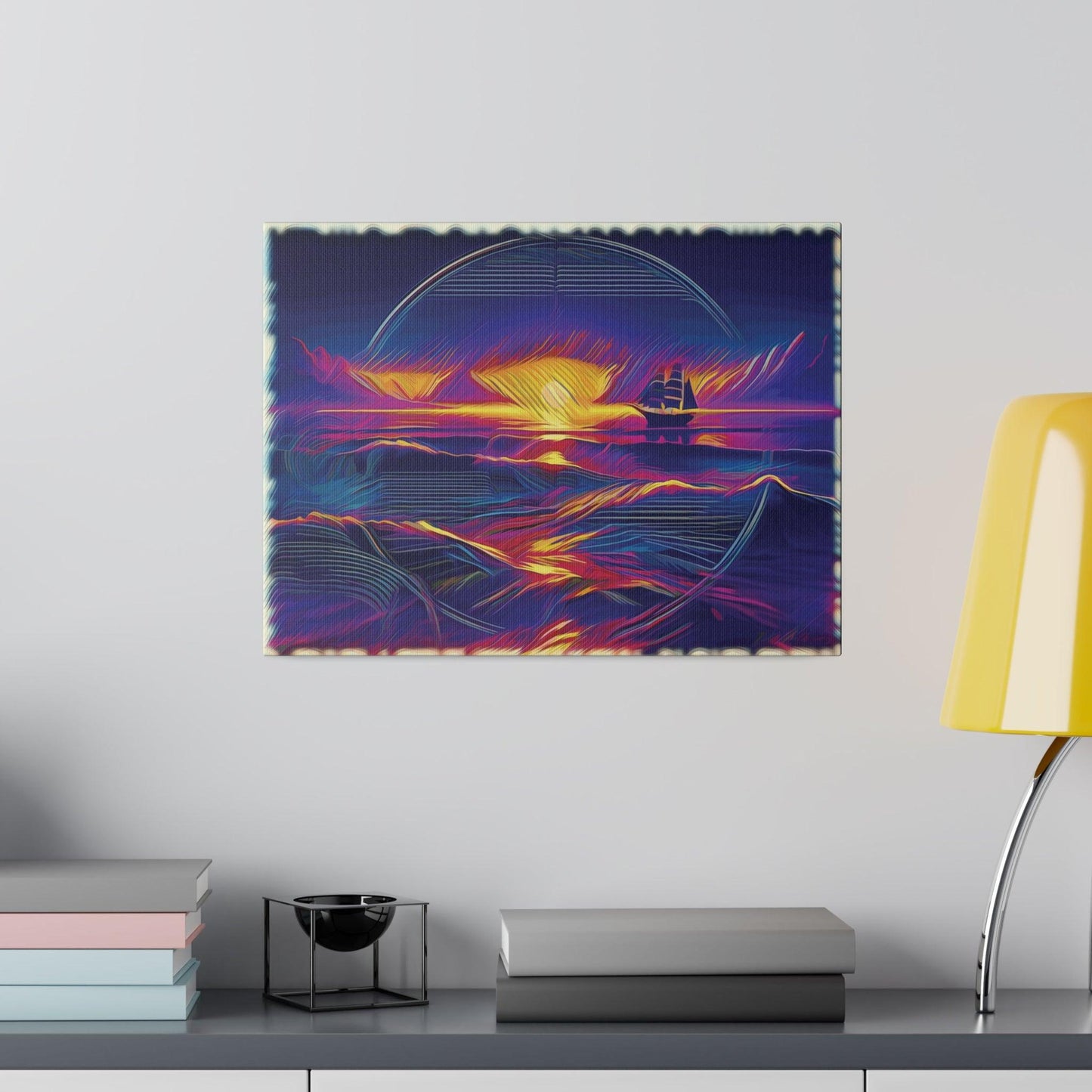 Sail into the Radiant Sunset - Matte Canvas, Stretched, 0.75 - Artsquarenft