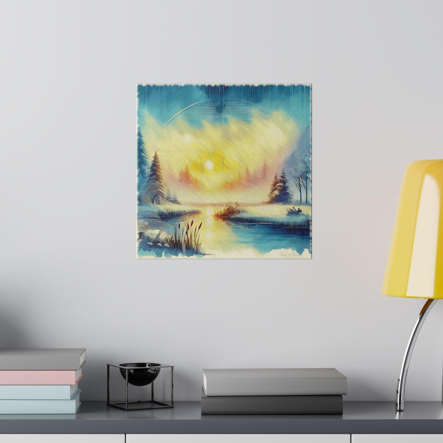 Winter's Radiant Embrace - Matte Canvas, Stretched, 0.75" - Artsquarenft