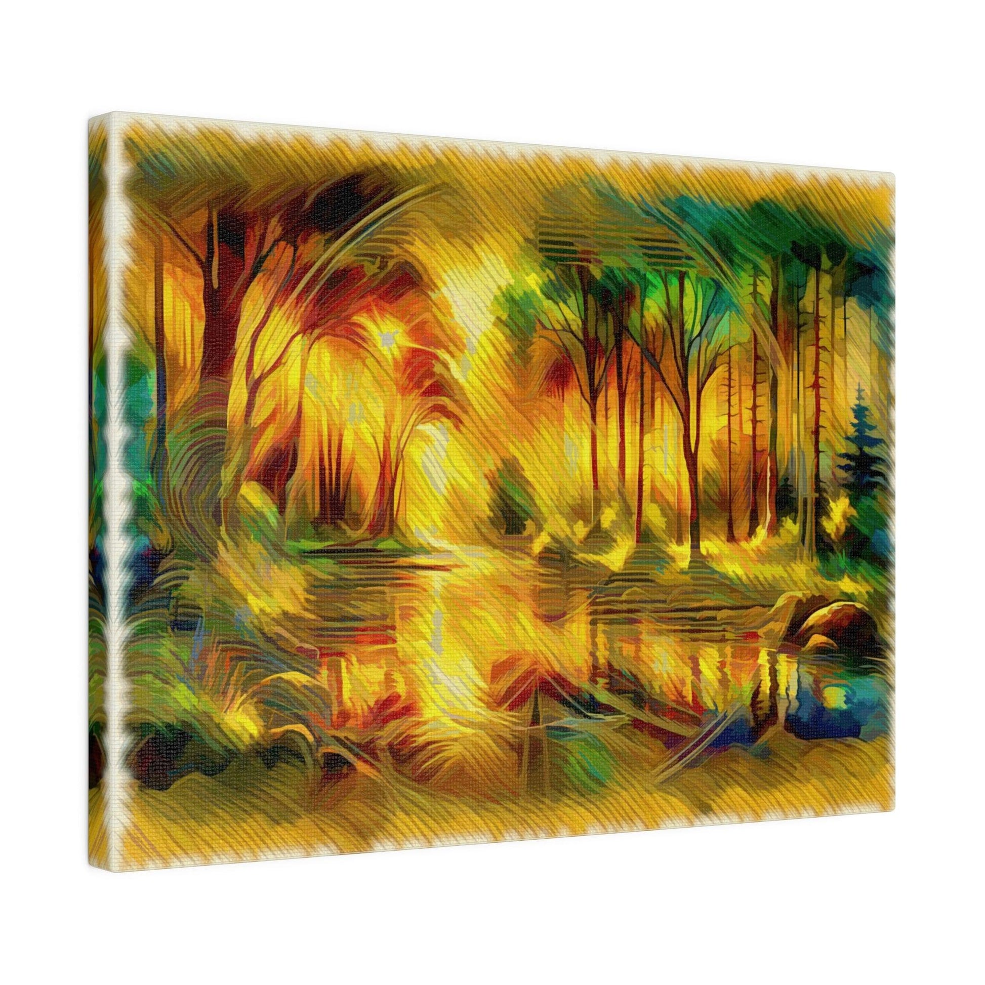 Luminous Woodland Sunrise - Matte Canvas, Stretched, 0.75 - Artsquarenft
