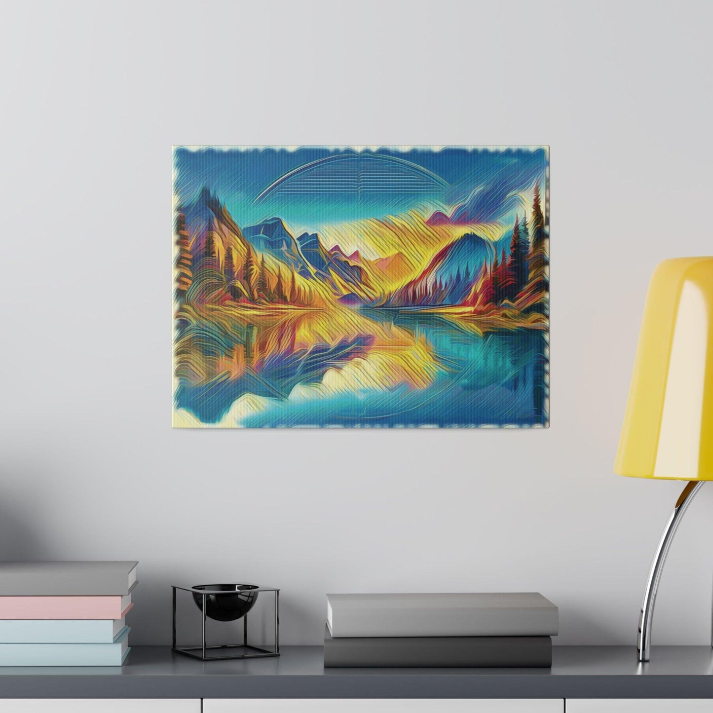 Mountain Reflections at Dawn - Matte Canvas, Stretched 0.75'' - Artsquarenft