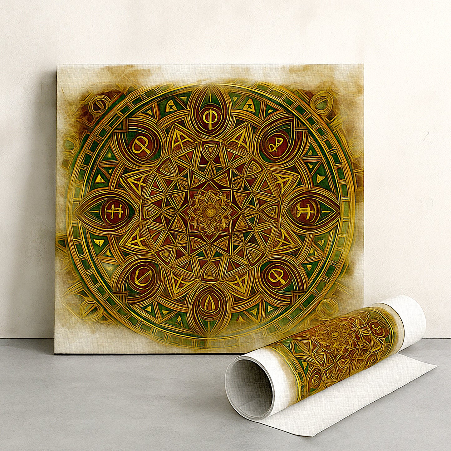 Wisdom Library canvas print rolled packaging showing premium materials and gallery quality finish |