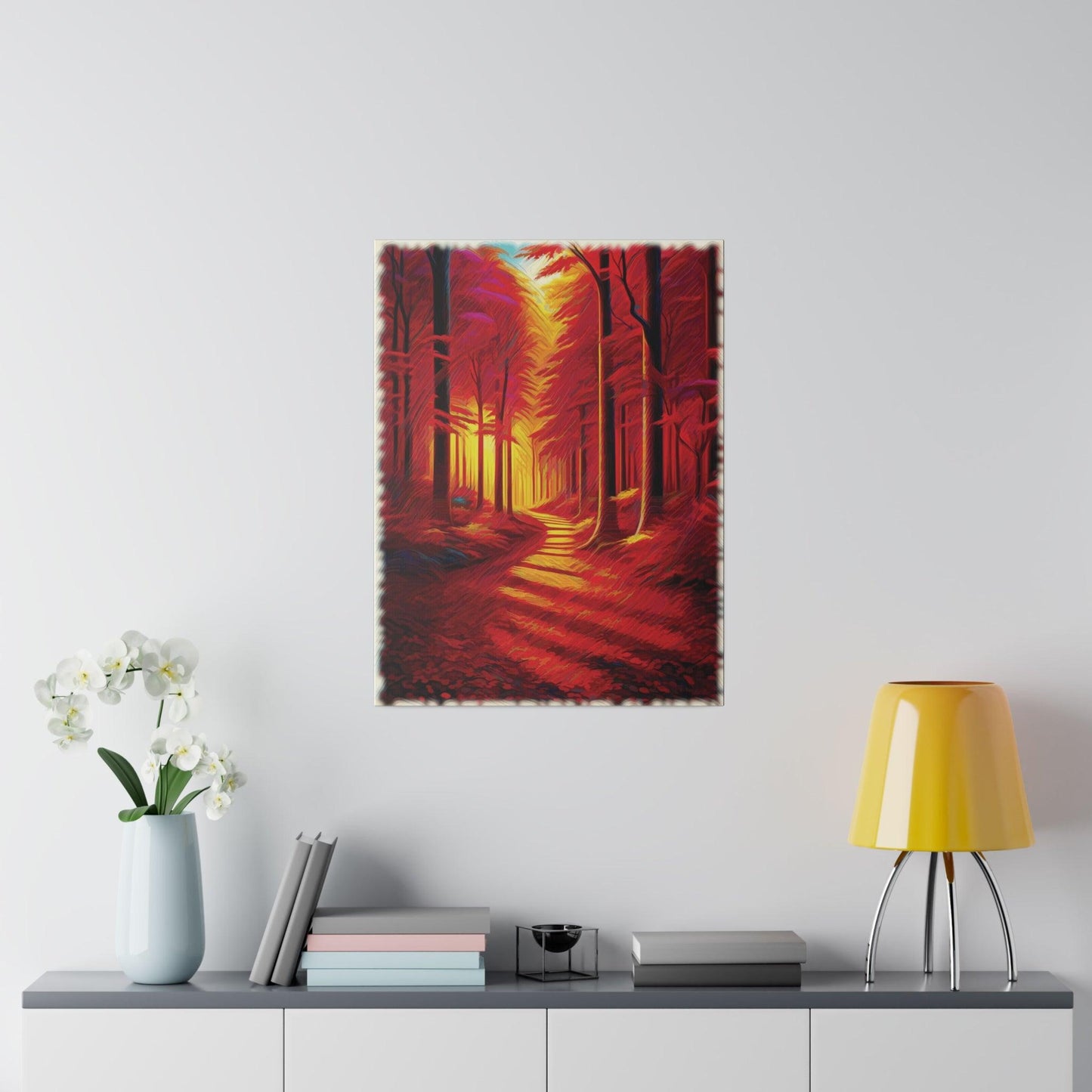 Crimson Pathway - Matte Canvas, Stretched, 0.75" - Artsquarenft