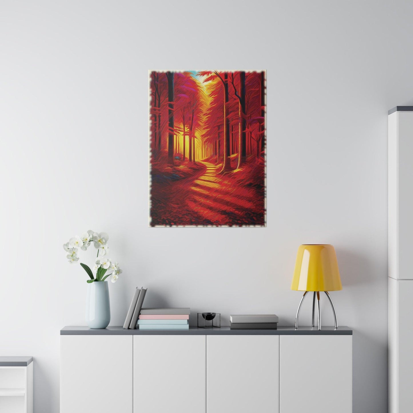 Crimson Pathway - Matte Canvas, Stretched, 0.75" - Artsquarenft