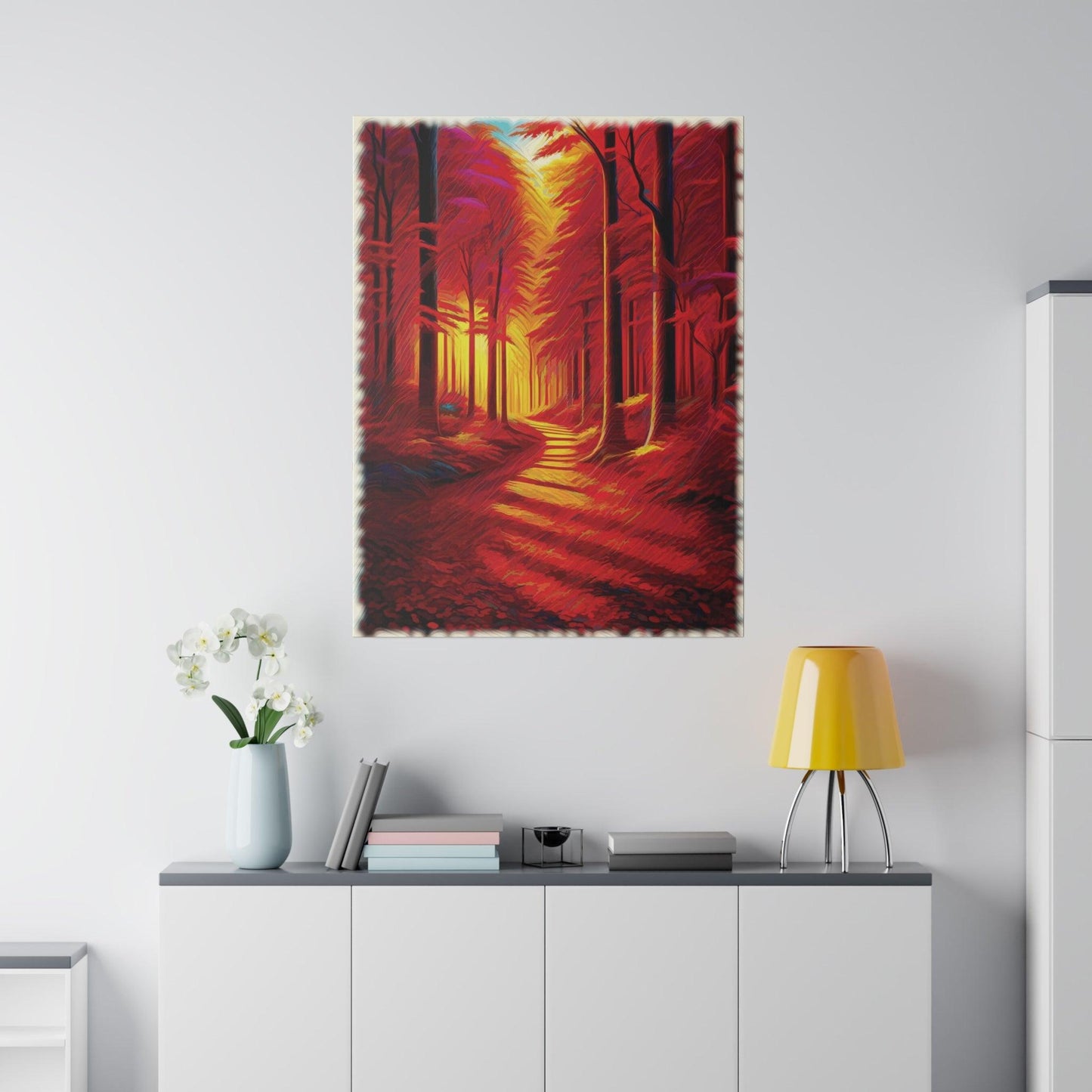 Crimson Pathway - Matte Canvas, Stretched, 0.75" - Artsquarenft