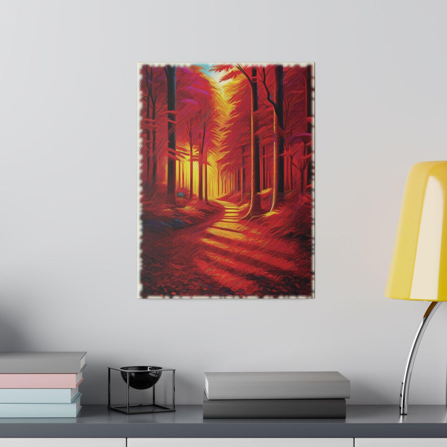 Crimson Pathway - Matte Canvas, Stretched, 0.75" - Artsquarenft
