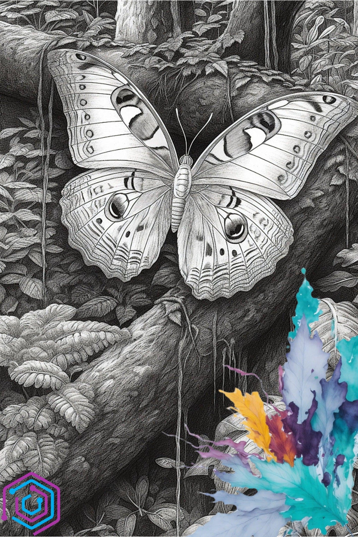 Earth Butterfly - Artistic Coloring Pages - Artsquarenft