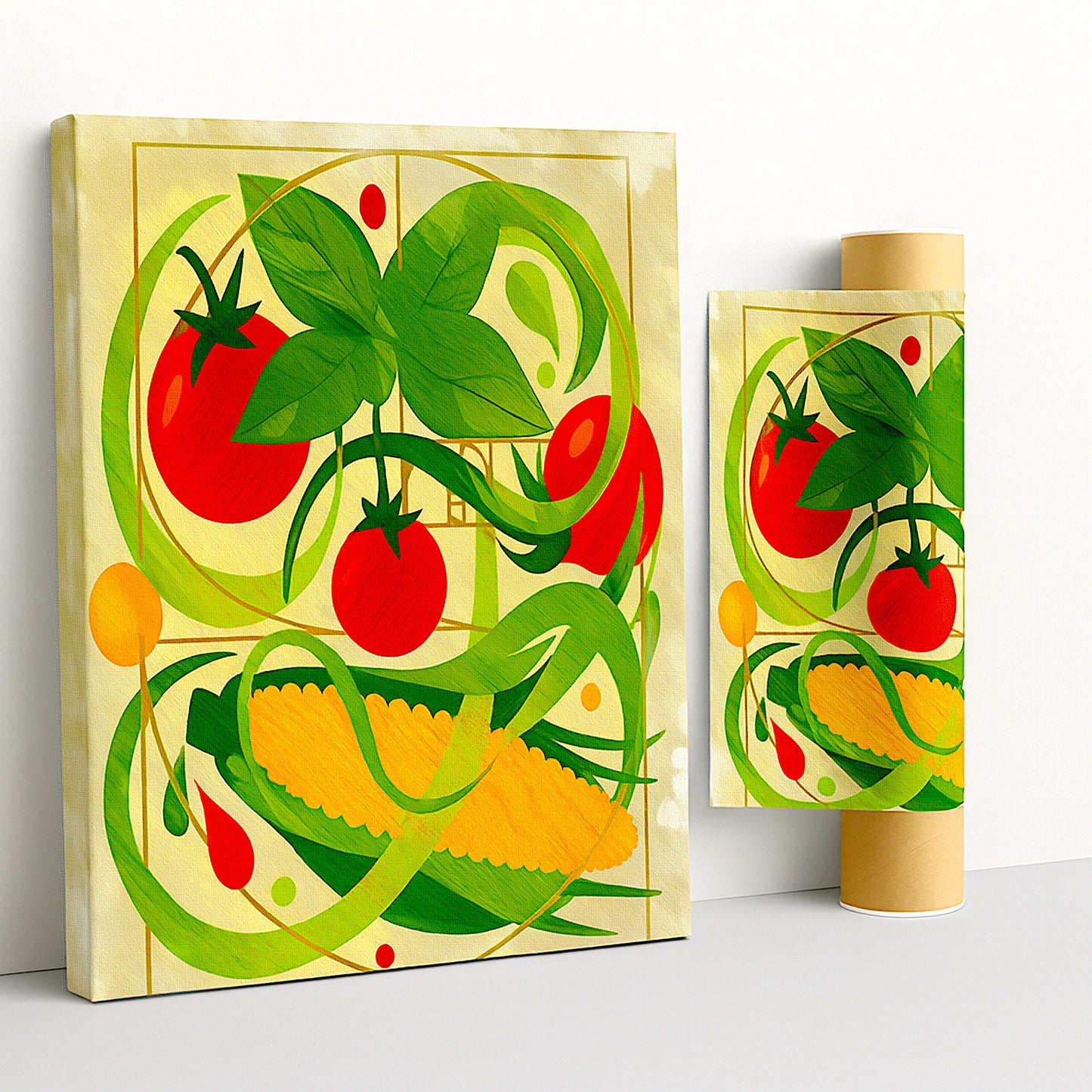 Herb Garden ready for shipping in rigid tube with authenticity certificate and grandma's recipe to pass down, Luigi ArtSquare