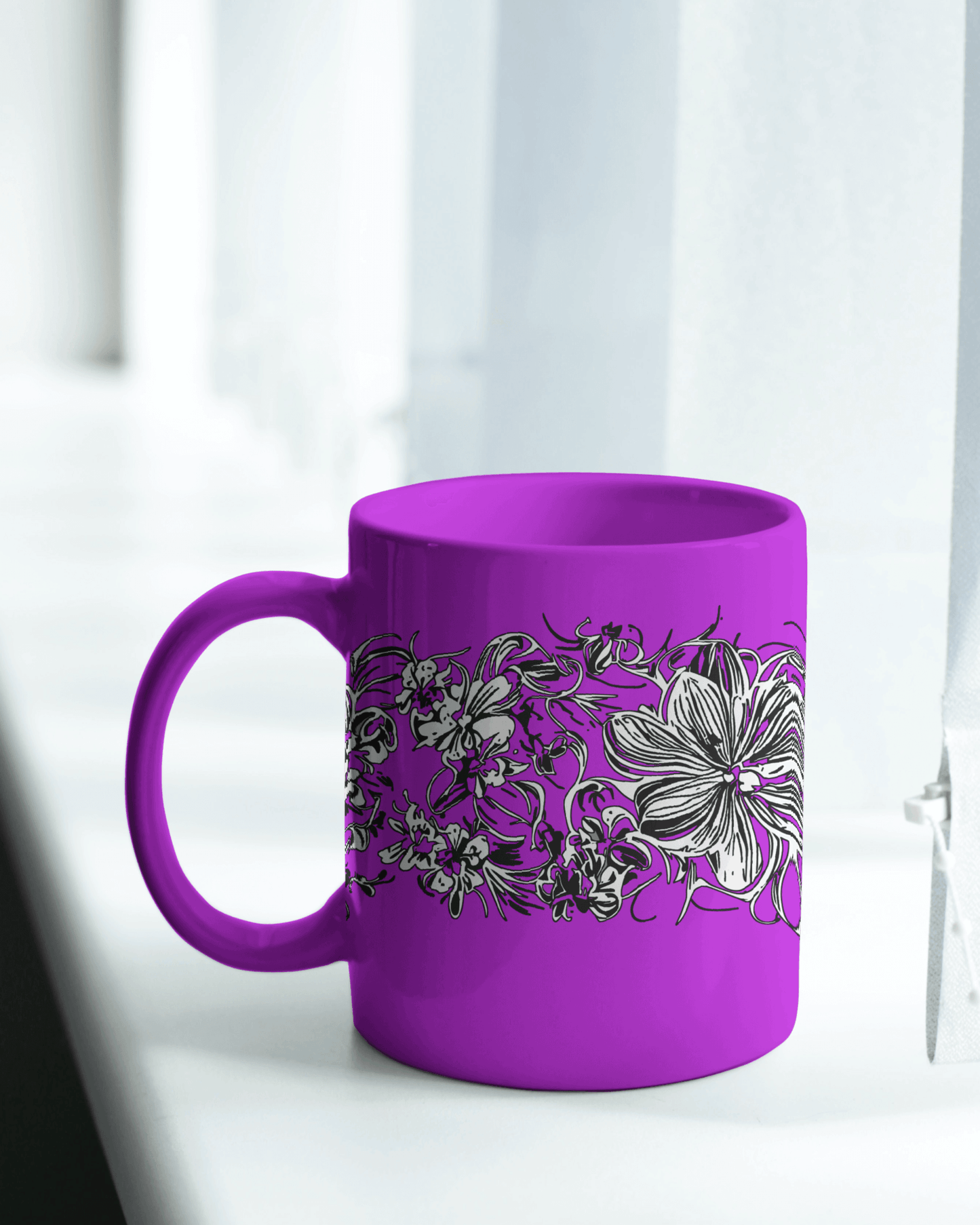 nature flowers mockup tazza