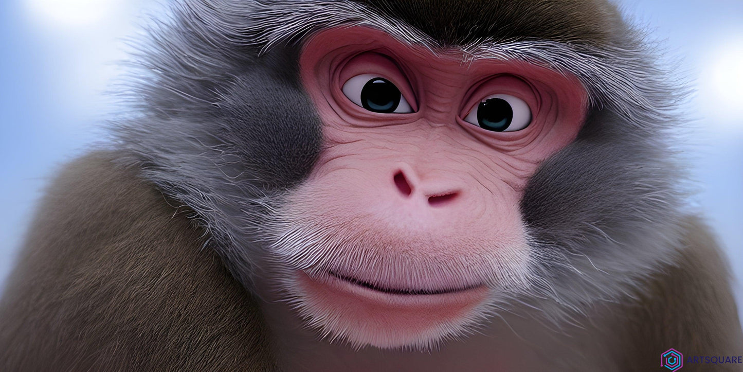 A cute and curious monkey looking at you affectionately. This digital image is perfect for primate lovers. This image is part of a limited collection of only 500 copies, each with a unique serial number ranging from 001 to 500.