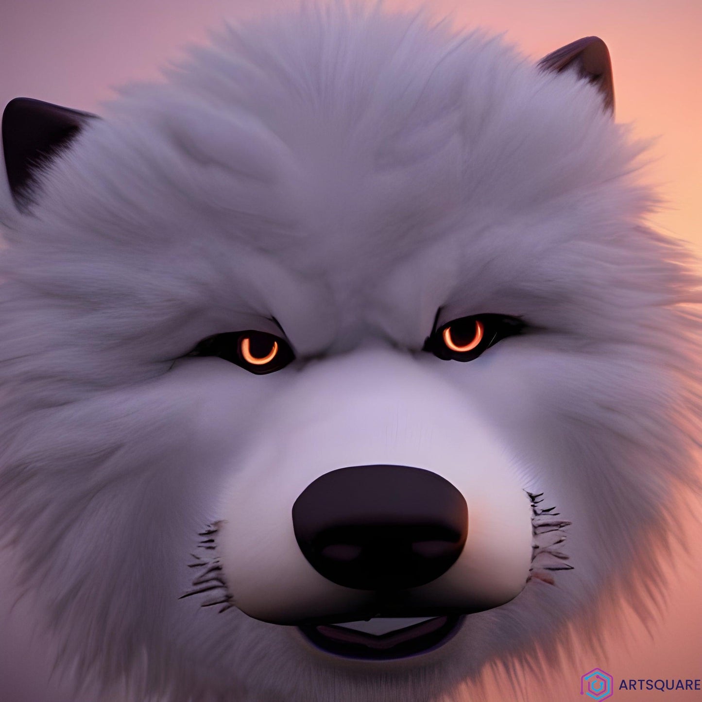 A proud and imposing wolf, with soft and shiny fur. This digital image is perfect for dog and wildlife lovers. This image is part of a limited collection of only 500 copies, each with a unique serial number ranging from 001 to 500.