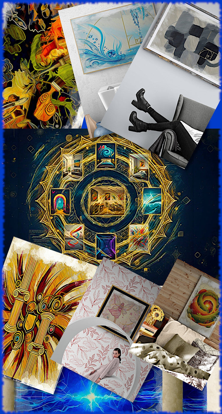 Wall art home decor - Complete collection 30 digital art pieces for living room, bedroom, kitchen, bathroom - Digital Brushstrokes Luigi ArtSquare