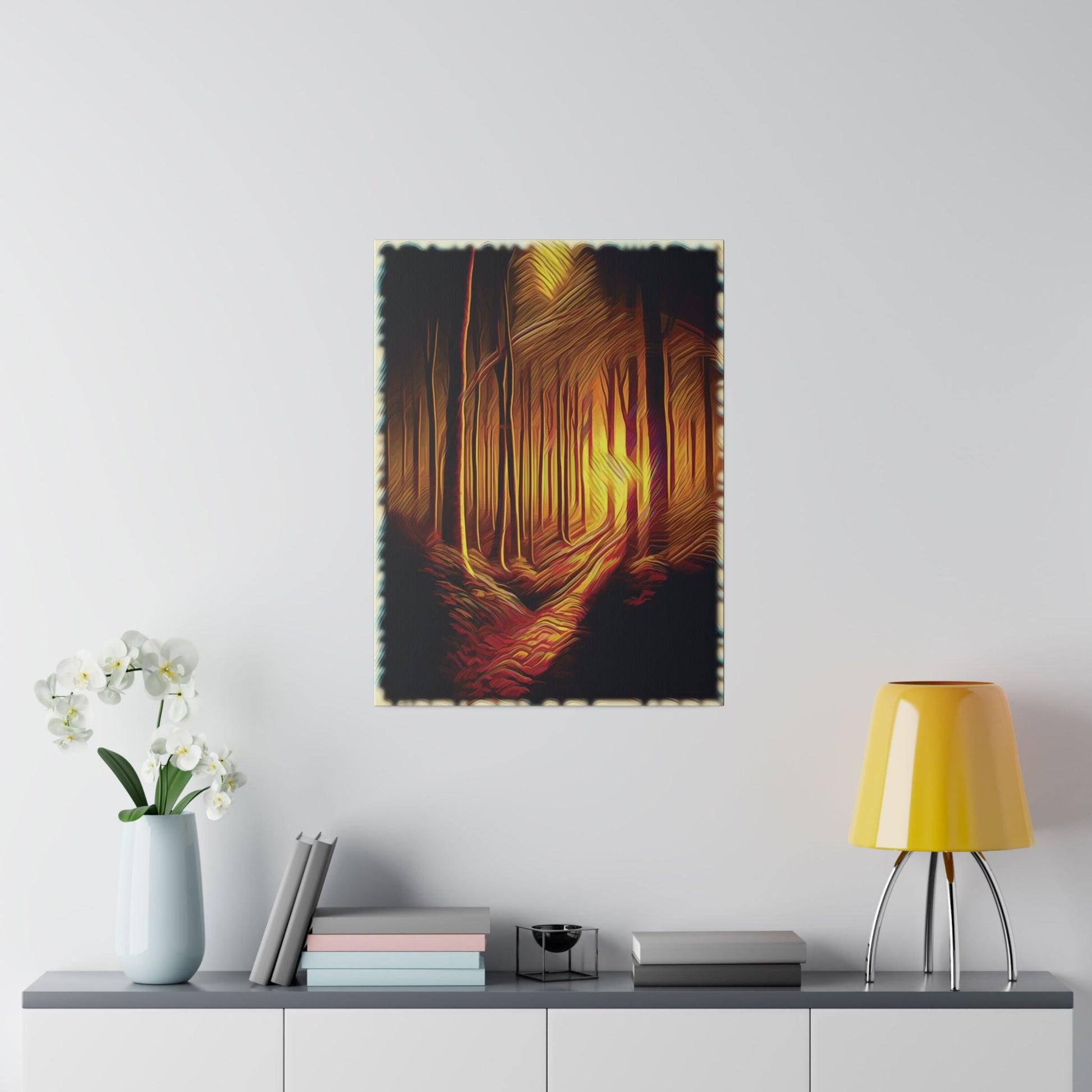 Pathway of Golden Light - Matte Canvas, Stretched, 0.75" - Artsquarenft