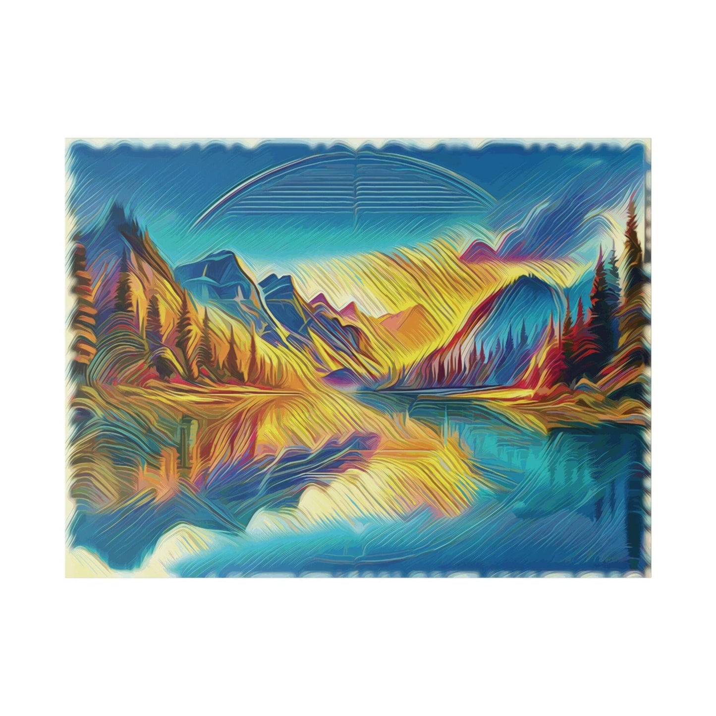 Mountain Reflections at Dawn - Matte Canvas, Stretched 0.75'' - Artsquarenft