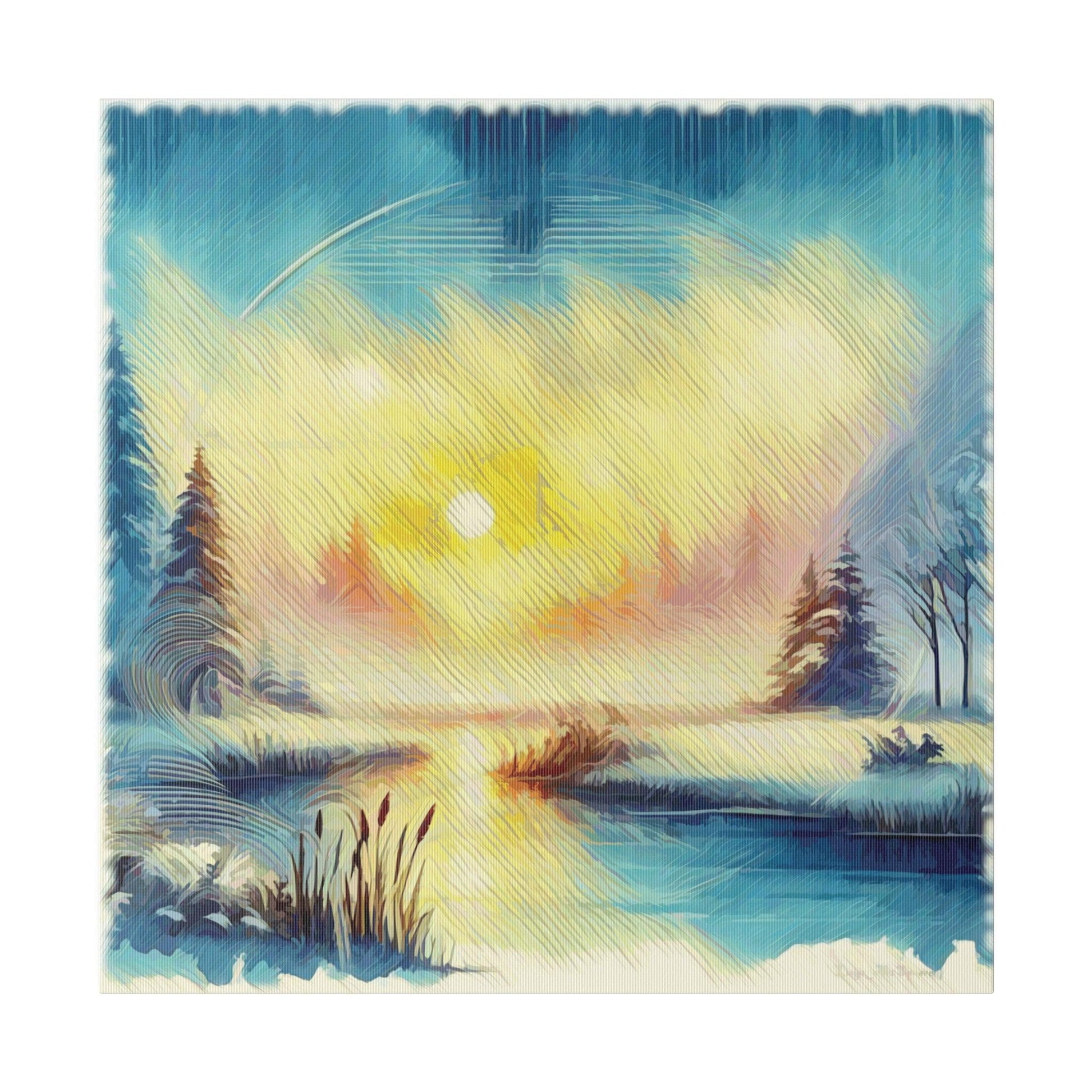Winter's Radiant Embrace - Matte Canvas, Stretched, 0.75" - Artsquarenft
